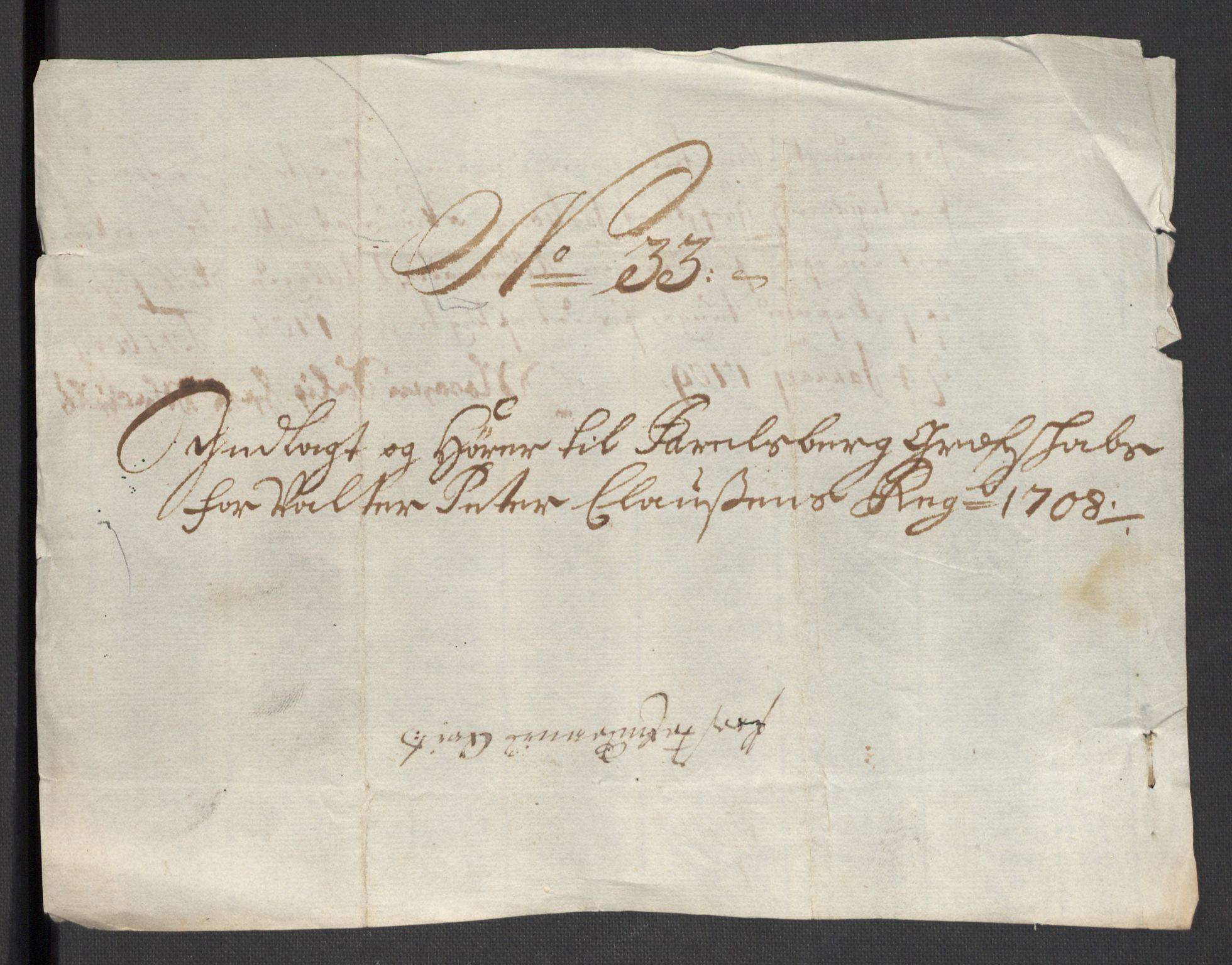 Rentekammeret inntil 1814, Reviderte regnskaper, Fogderegnskap, AV/RA-EA-4092/R32/L1873: Fogderegnskap Jarlsberg grevskap, 1708, p. 264