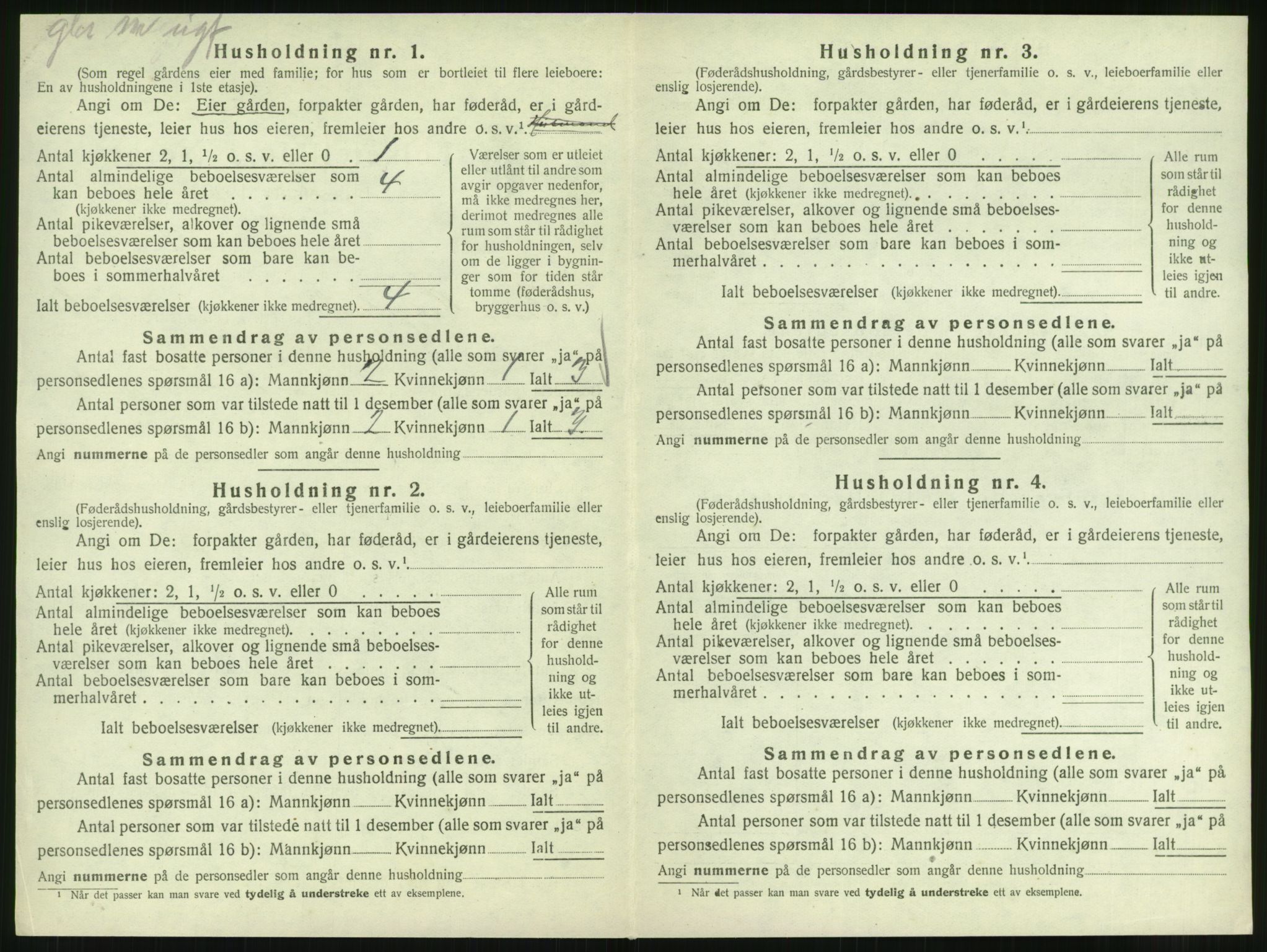 SAT, 1920 census for Vik, 1920, p. 458