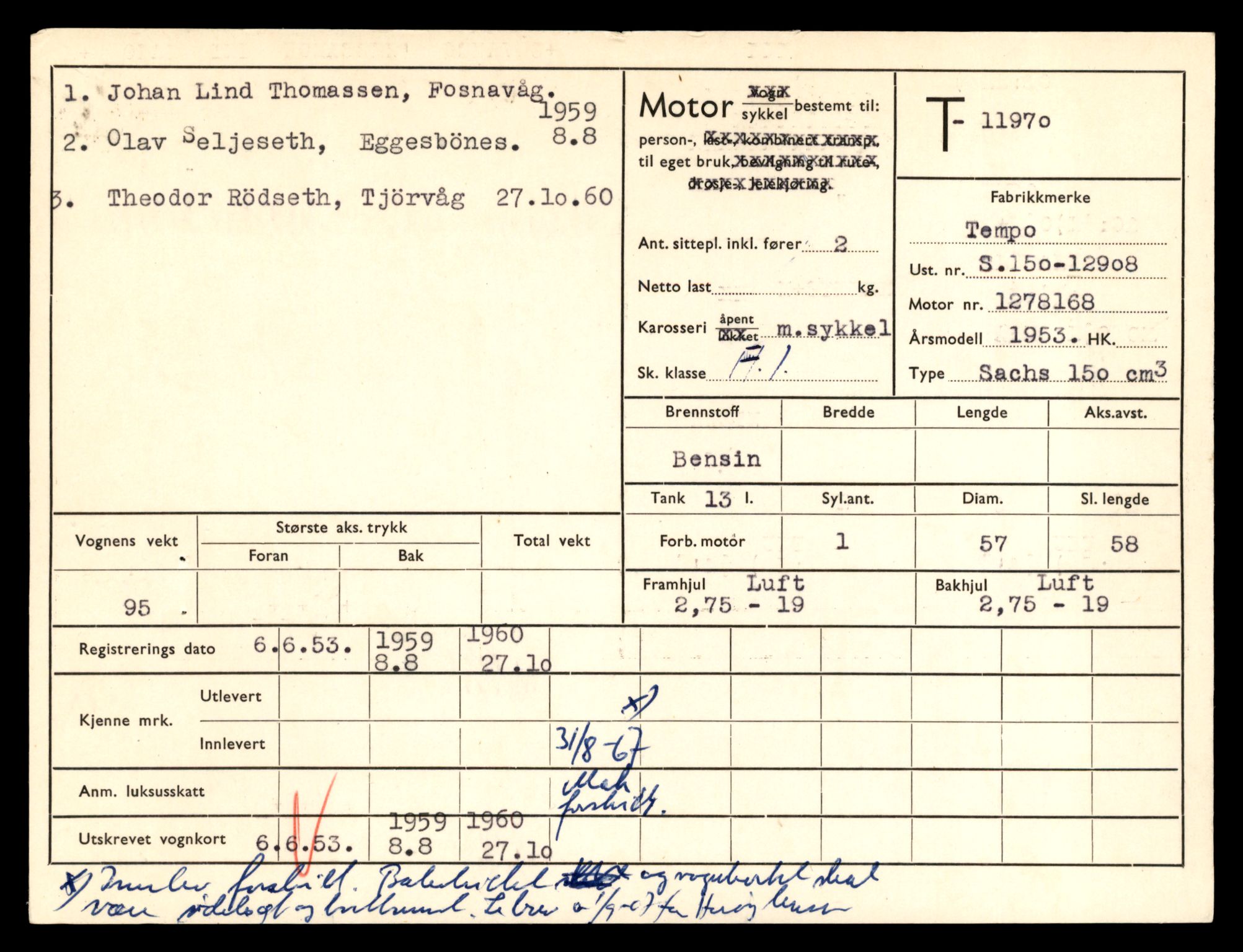 Møre og Romsdal vegkontor - Ålesund trafikkstasjon, AV/SAT-A-4099/F/Fe/L0031: Registreringskort for kjøretøy T 11800 - T 11996, 1927-1998, p. 2883