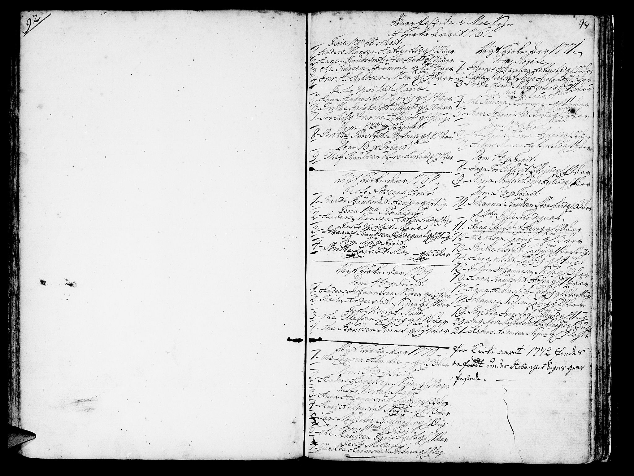 Hosanger sokneprestembete, AV/SAB-A-75801/H/Haa: Parish register (official) no. A 2 /3, 1767-1793, p. 94
