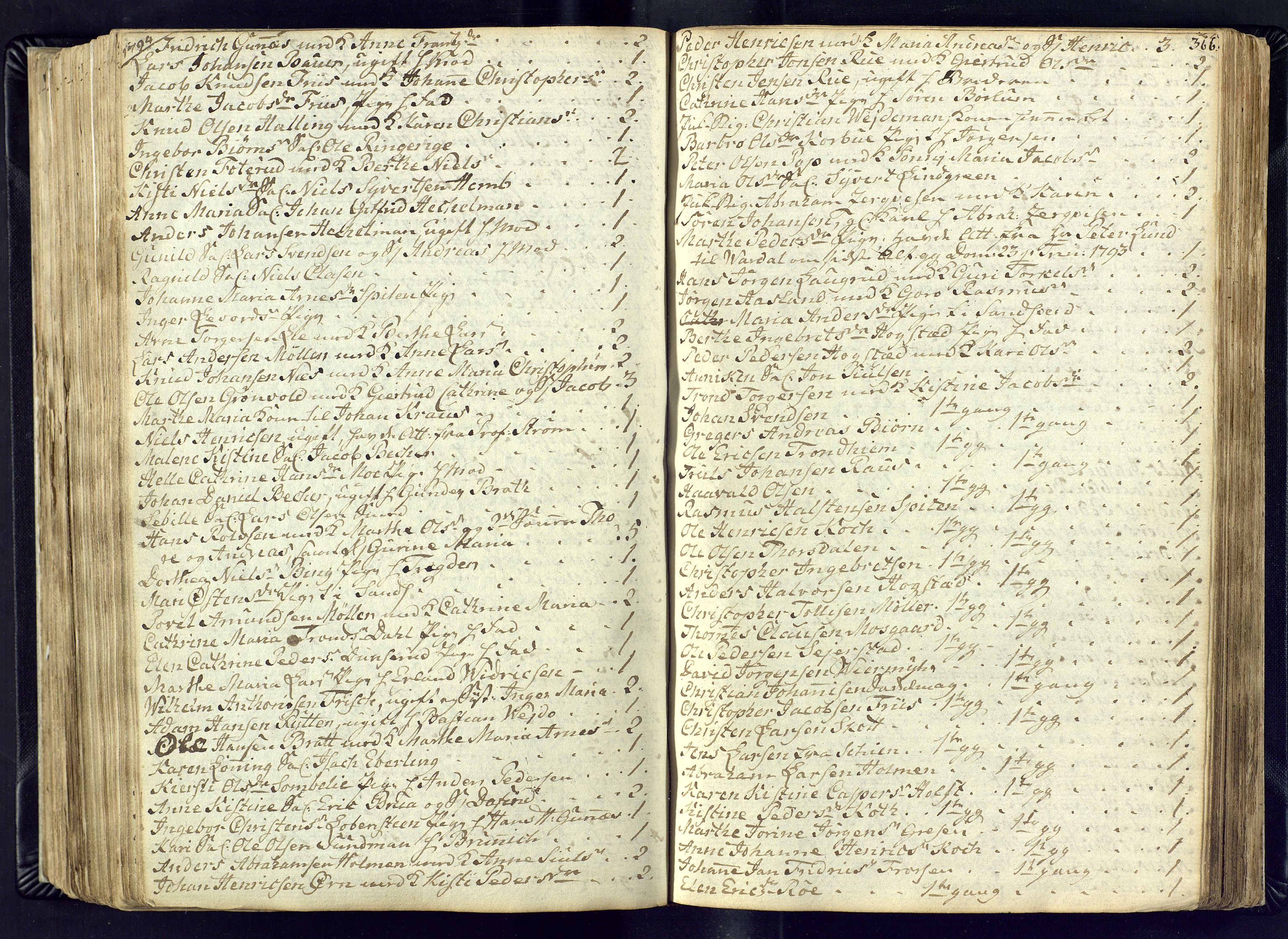 Kongsberg kirkebøker, AV/SAKO-A-22/M/Ma/L0011: Communicants register no. 11, 1788-1795, p. 366