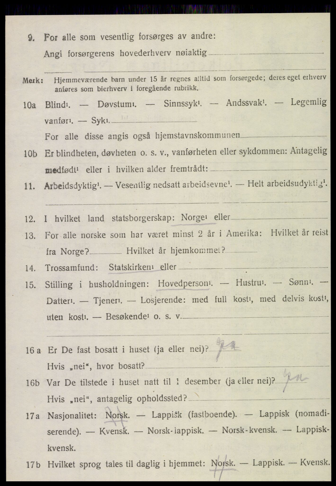 SAT, 1920 census for Verdal, 1920, p. 2886