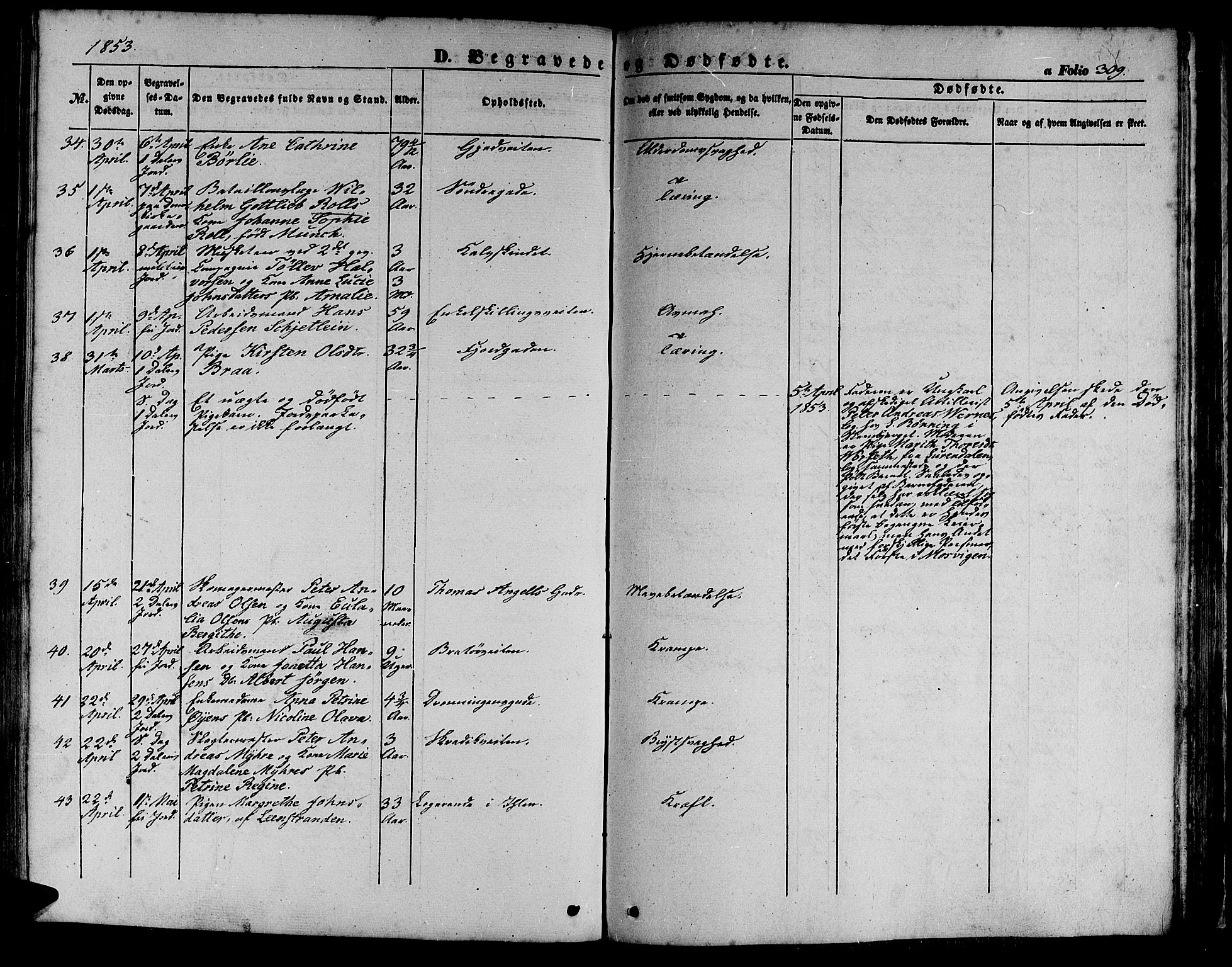 Ministerialprotokoller, klokkerbøker og fødselsregistre - Sør-Trøndelag, AV/SAT-A-1456/602/L0137: Parish register (copy) no. 602C05, 1846-1856, p. 309