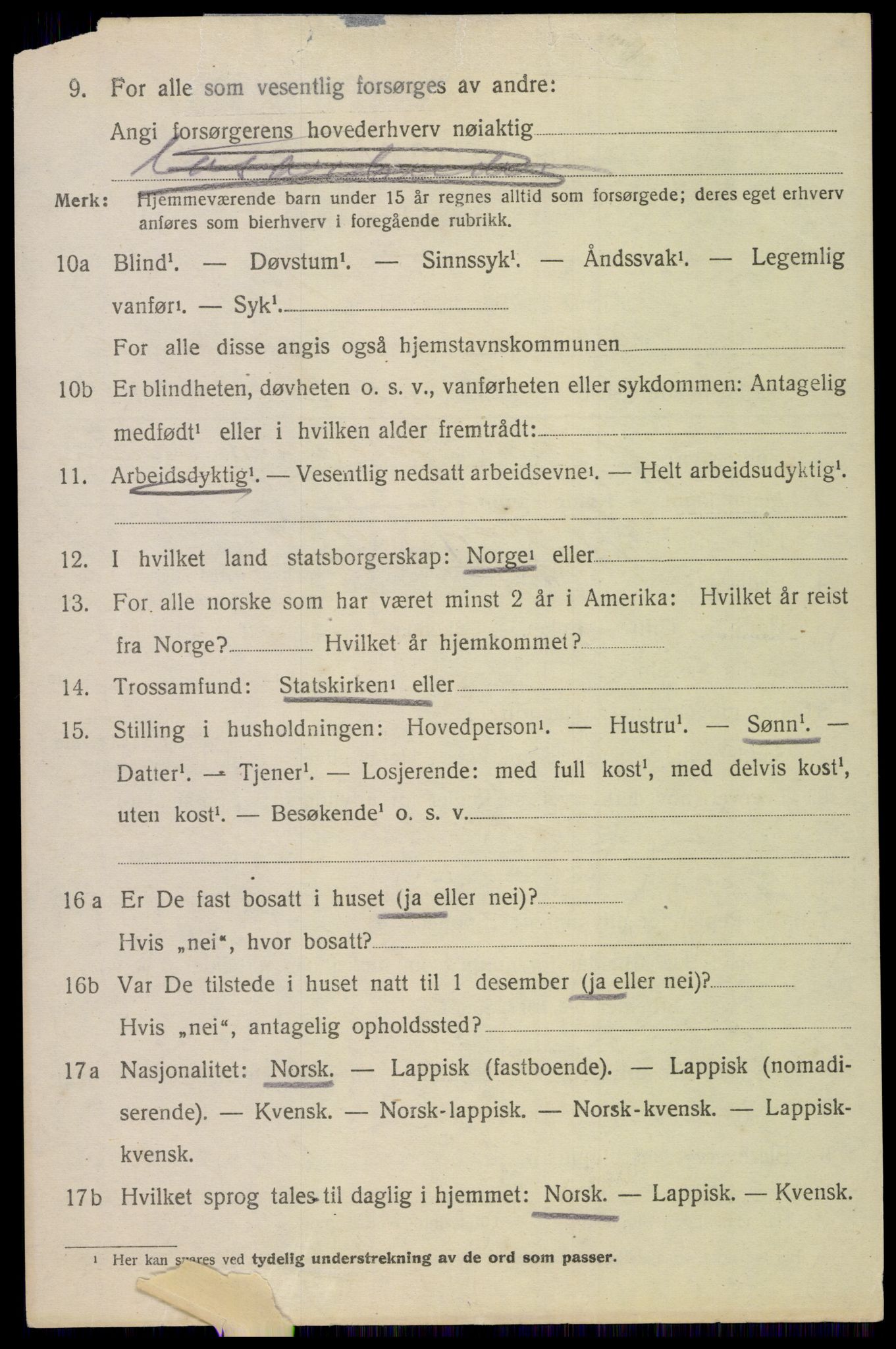 SAT, 1920 census for Borge, 1920, p. 9416