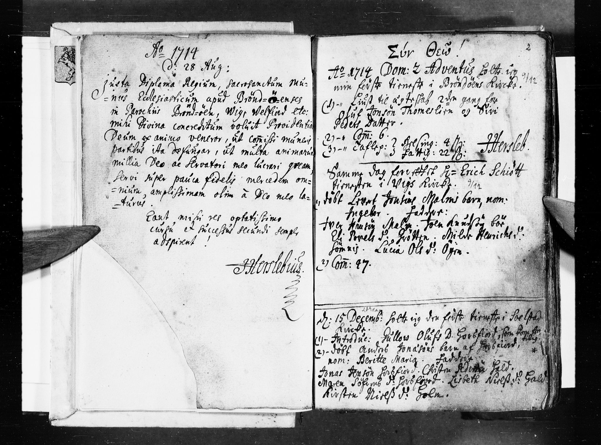 Ministerialprotokoller, klokkerbøker og fødselsregistre - Nordland, SAT/A-1459/813/L0193: Parish register (official) no. 813A03, 1714-1724, p. 2