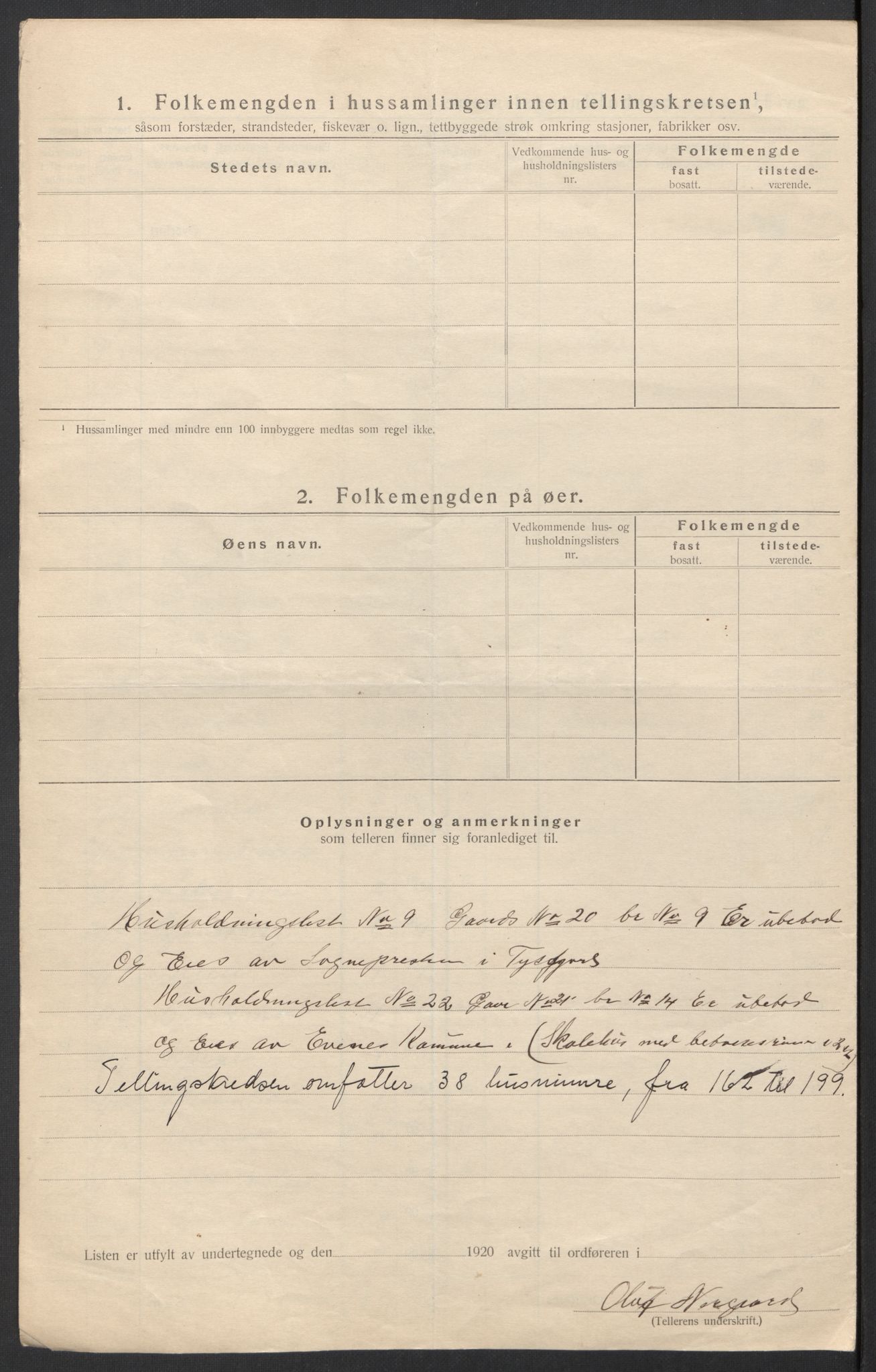 SAT, 1920 census for Evenes, 1920, p. 18