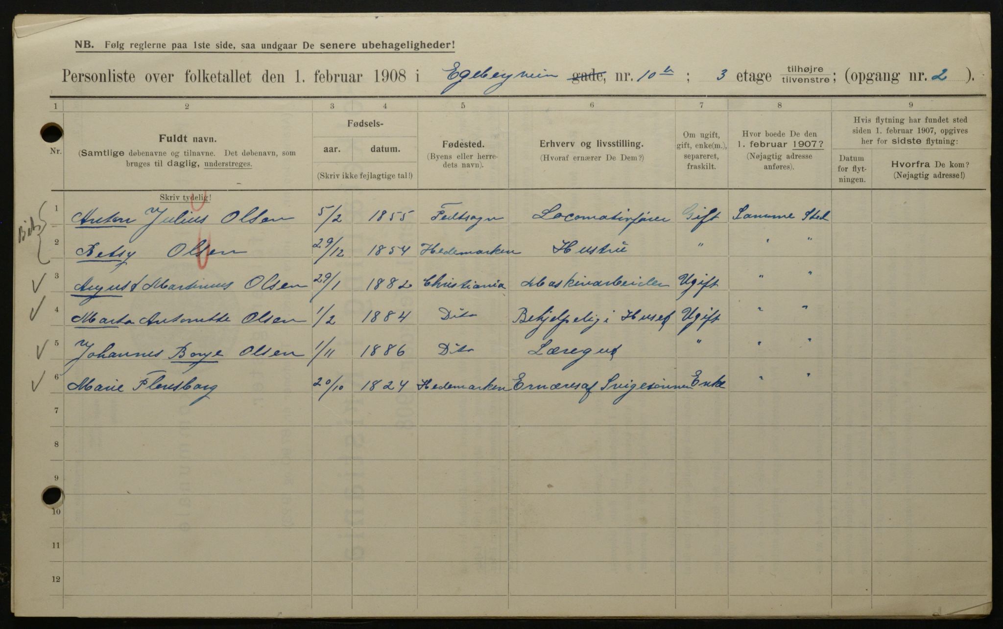 OBA, Municipal Census 1908 for Kristiania, 1908, p. 18502