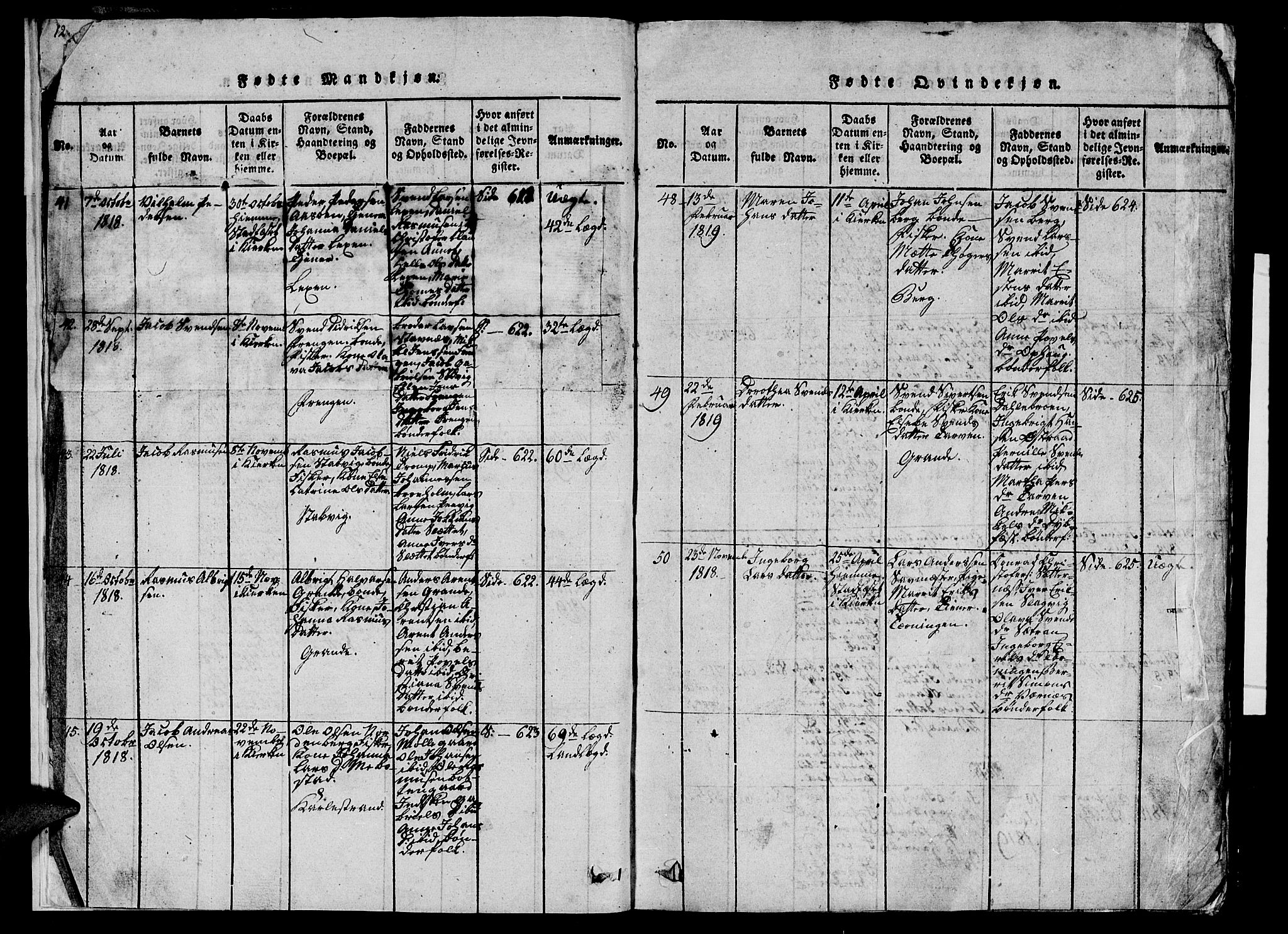 Ministerialprotokoller, klokkerbøker og fødselsregistre - Sør-Trøndelag, SAT/A-1456/659/L0744: Parish register (copy) no. 659C01, 1818-1825, p. 18-19