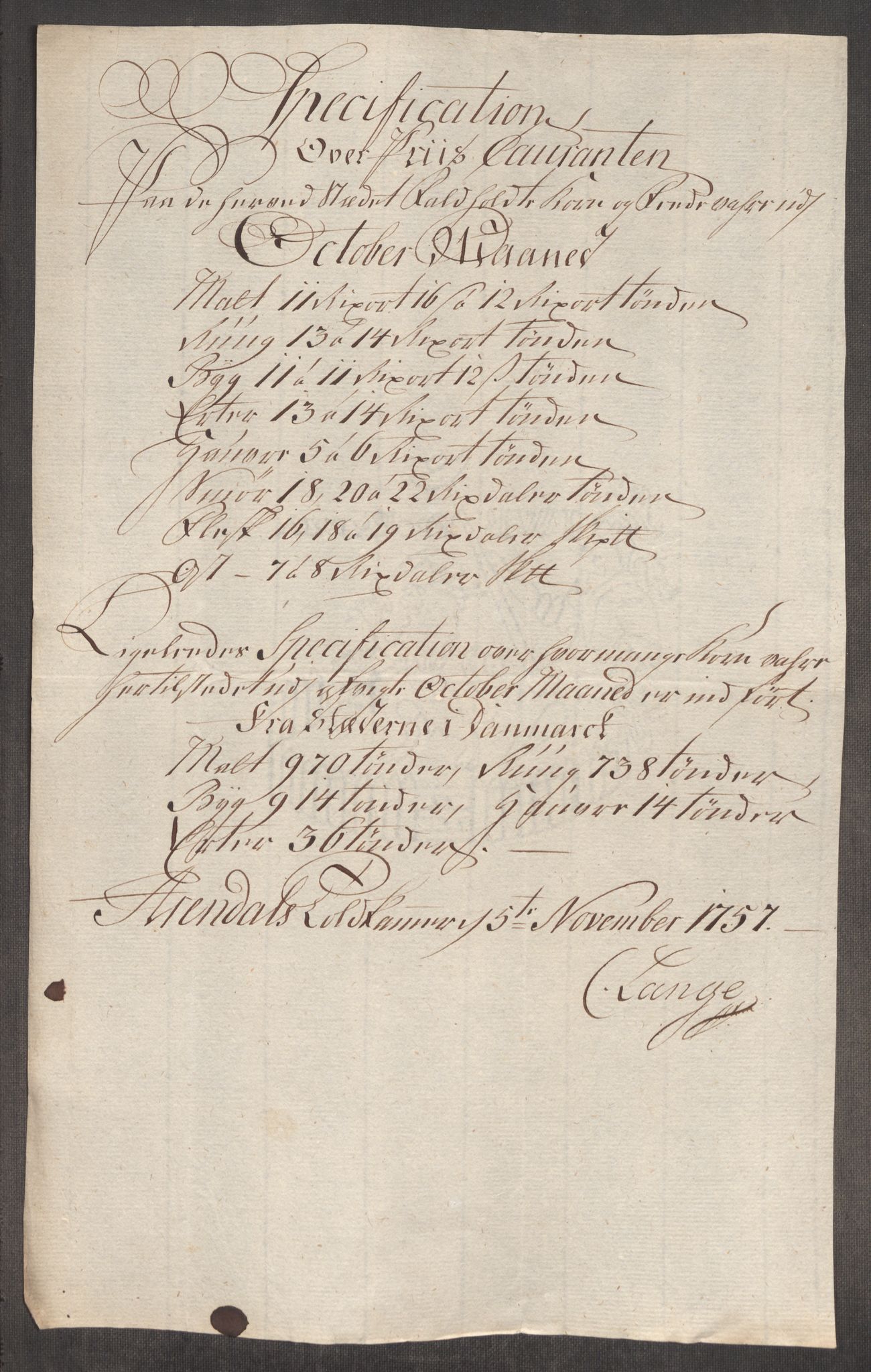 Rentekammeret inntil 1814, Realistisk ordnet avdeling, AV/RA-EA-4070/Oe/L0005: [Ø1]: Priskuranter, 1753-1757, p. 897