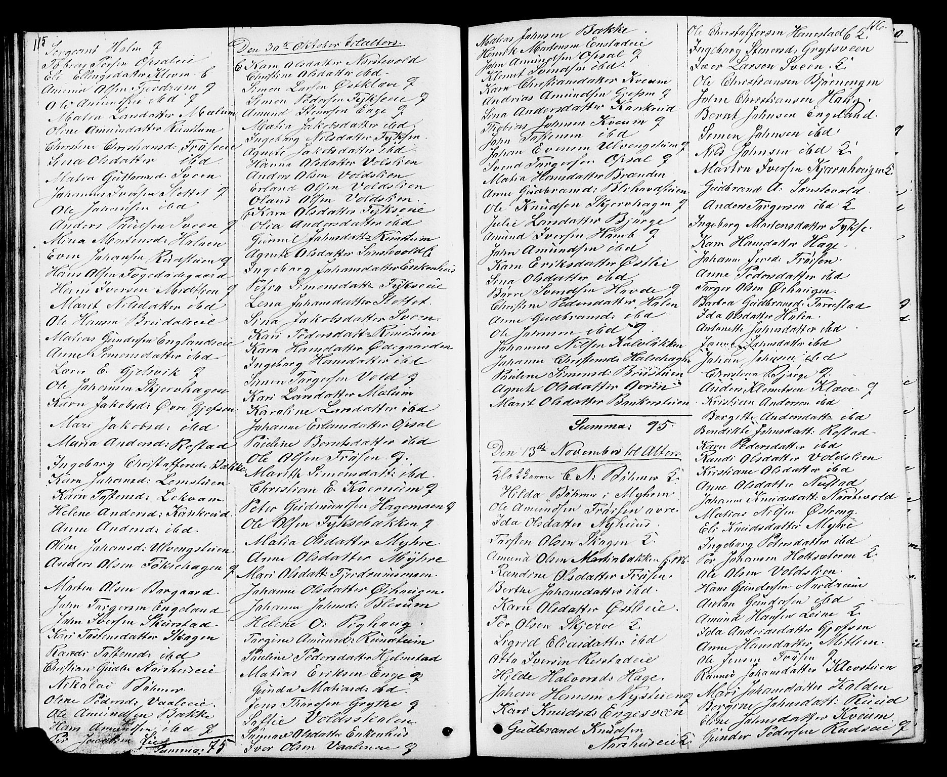 Østre Gausdal prestekontor, SAH/PREST-092/H/Ha/Hab/L0001: Parish register (copy) no. 1, 1863-1893, p. 115-116