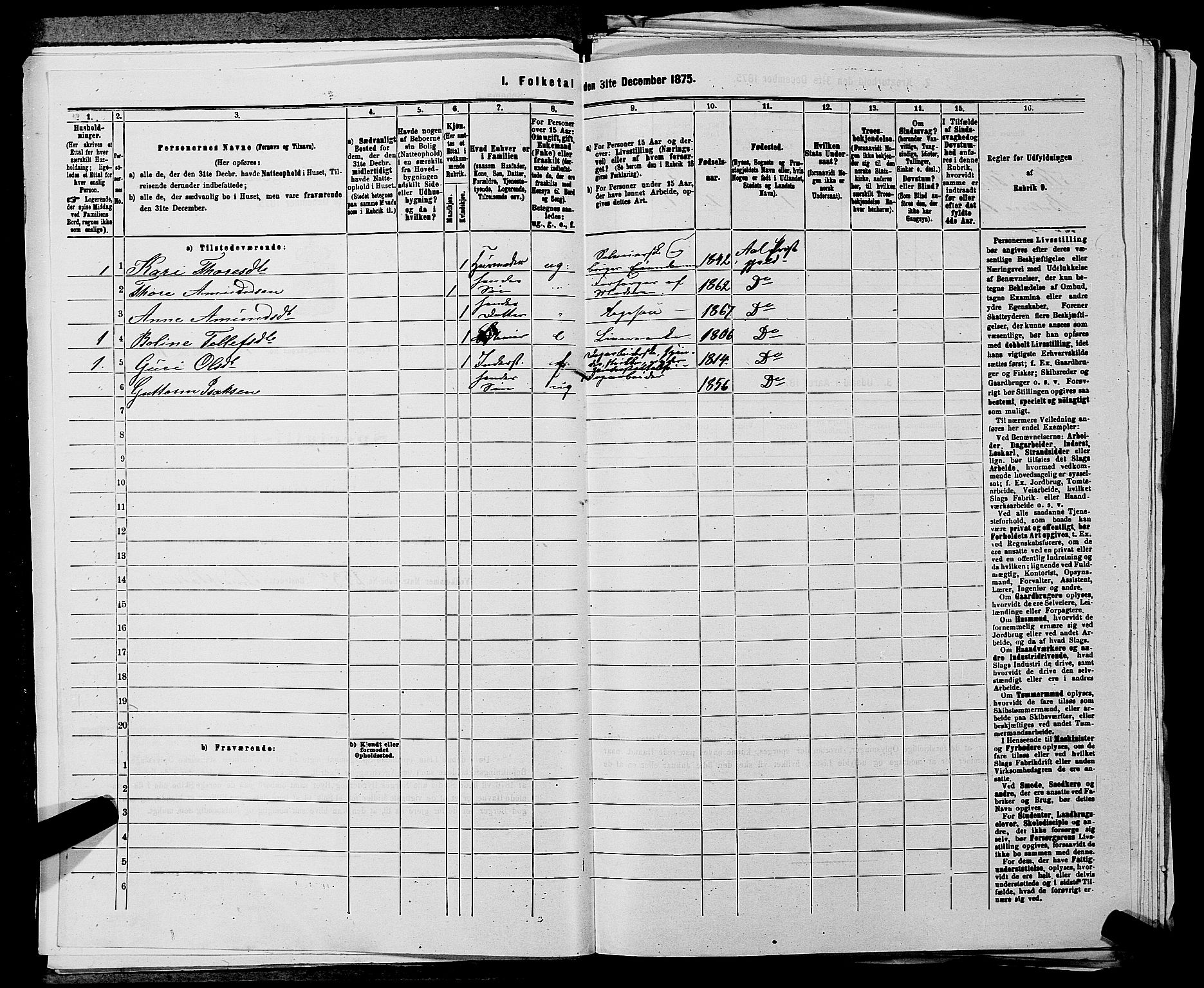SAKO, 1875 census for 0619P Ål, 1875, p. 855