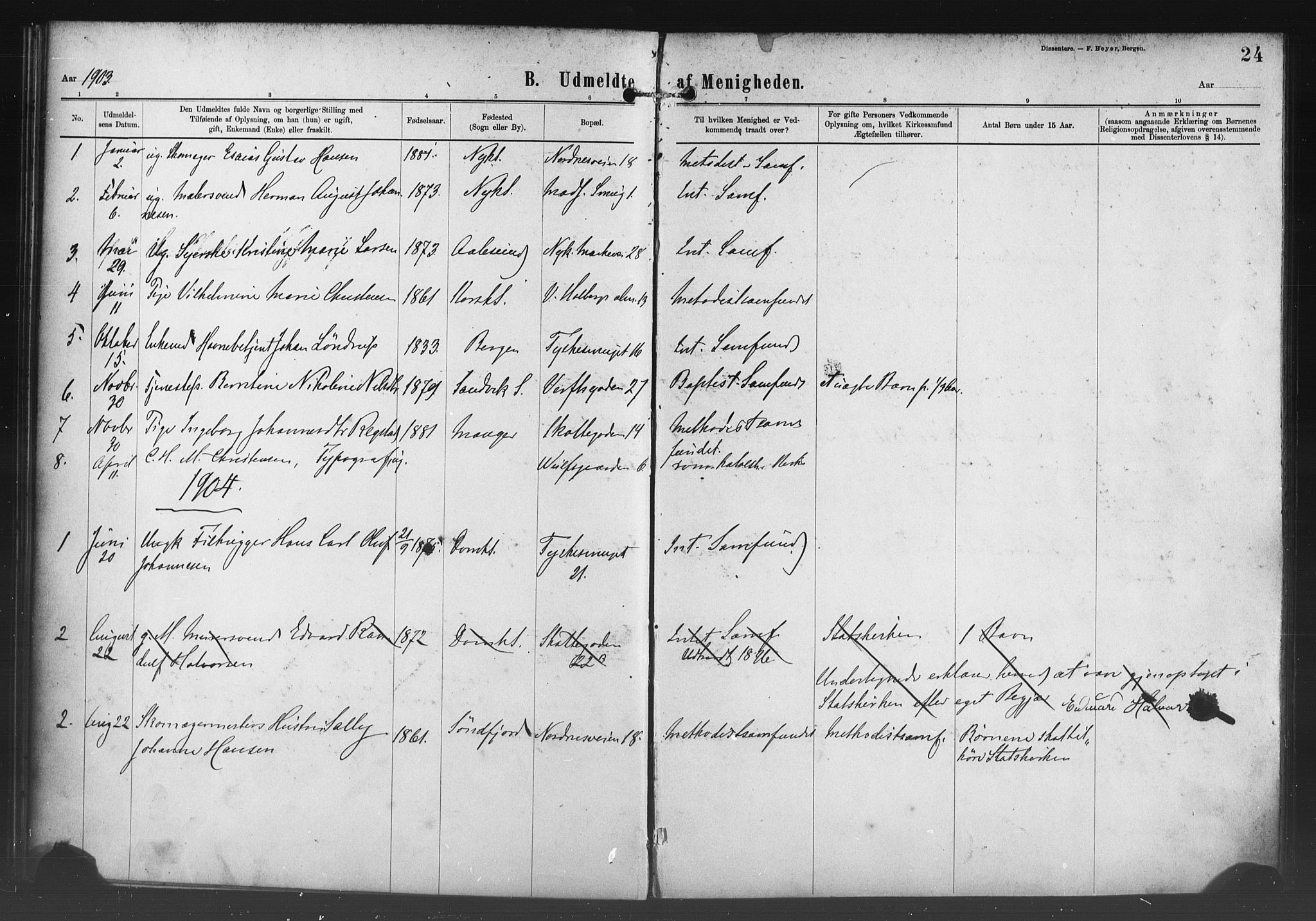 Nykirken Sokneprestembete, SAB/A-77101/H/Haa/L0054: Parish register (official) no. H 3, 1897-1943, p. 24
