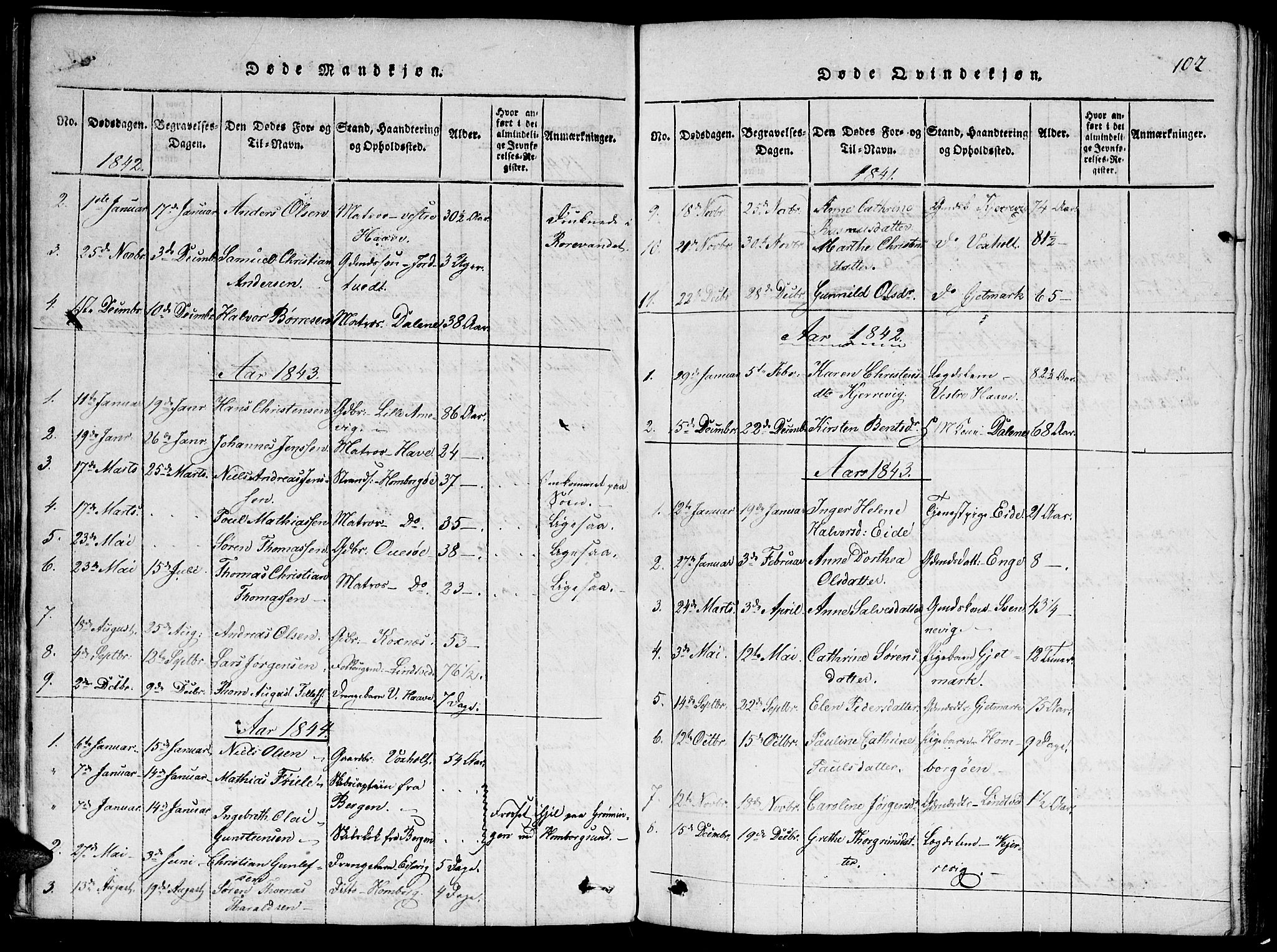 Hommedal sokneprestkontor, SAK/1111-0023/F/Fa/Faa/L0001: Parish register (official) no. A 1, 1816-1860, p. 102