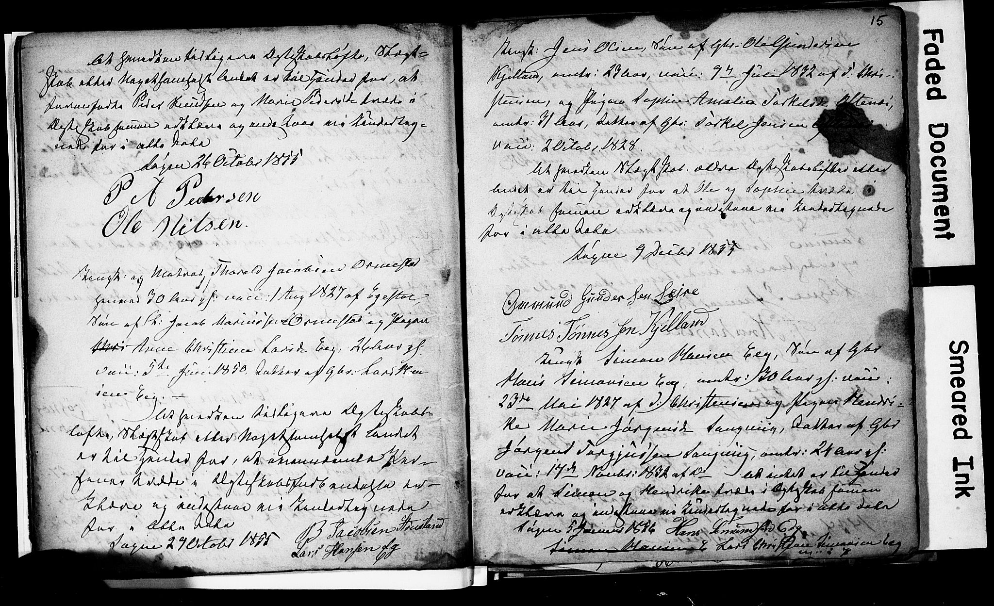 Søgne sokneprestkontor, SAK/1111-0037/F/Fe/L0001: Banns register no. A III 1, 1853-1870, p. 15