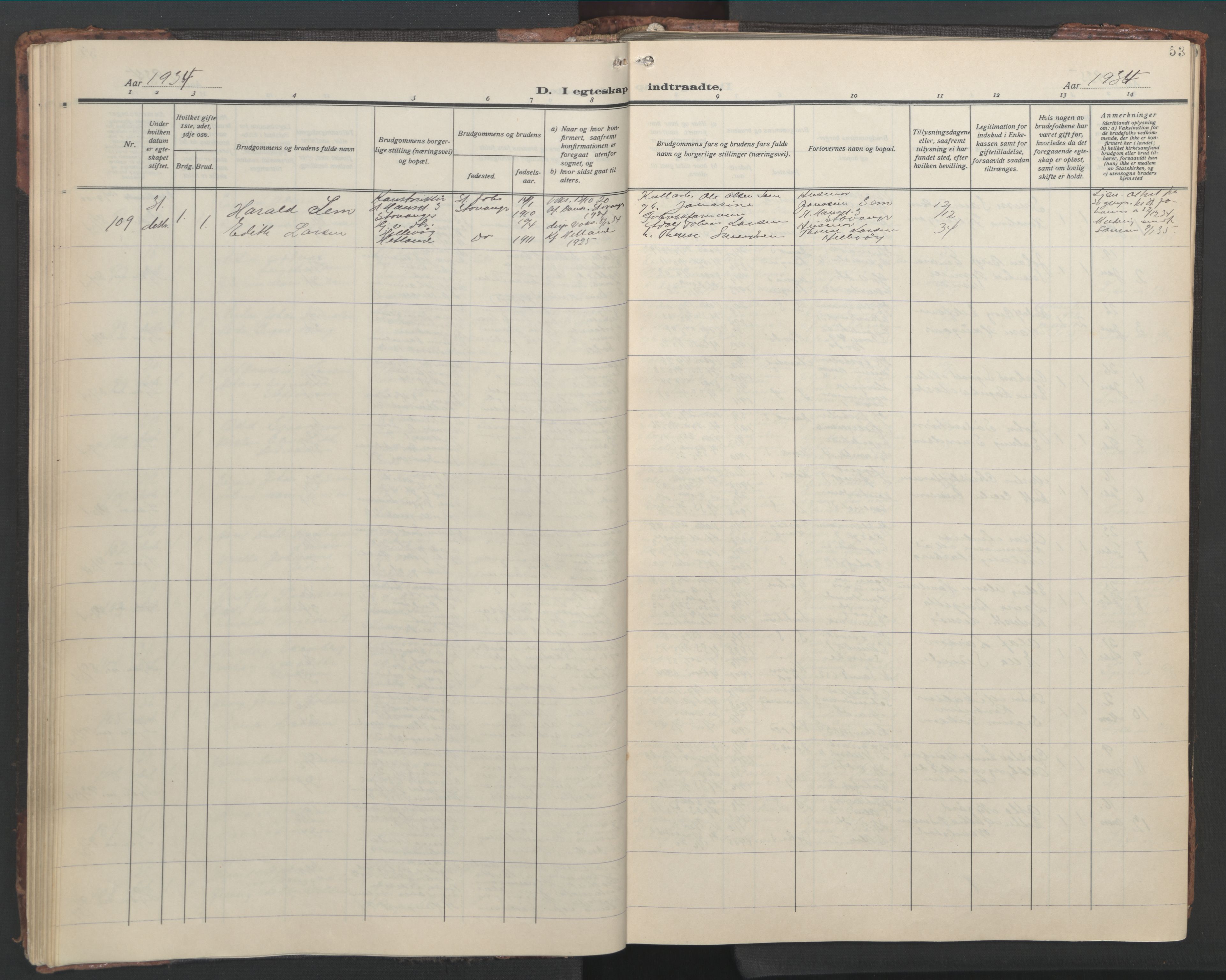 Sandviken Sokneprestembete, AV/SAB-A-77601/H/Hb/L0015: Parish register (copy) no. D 2, 1929-1953, p. 52b-53a