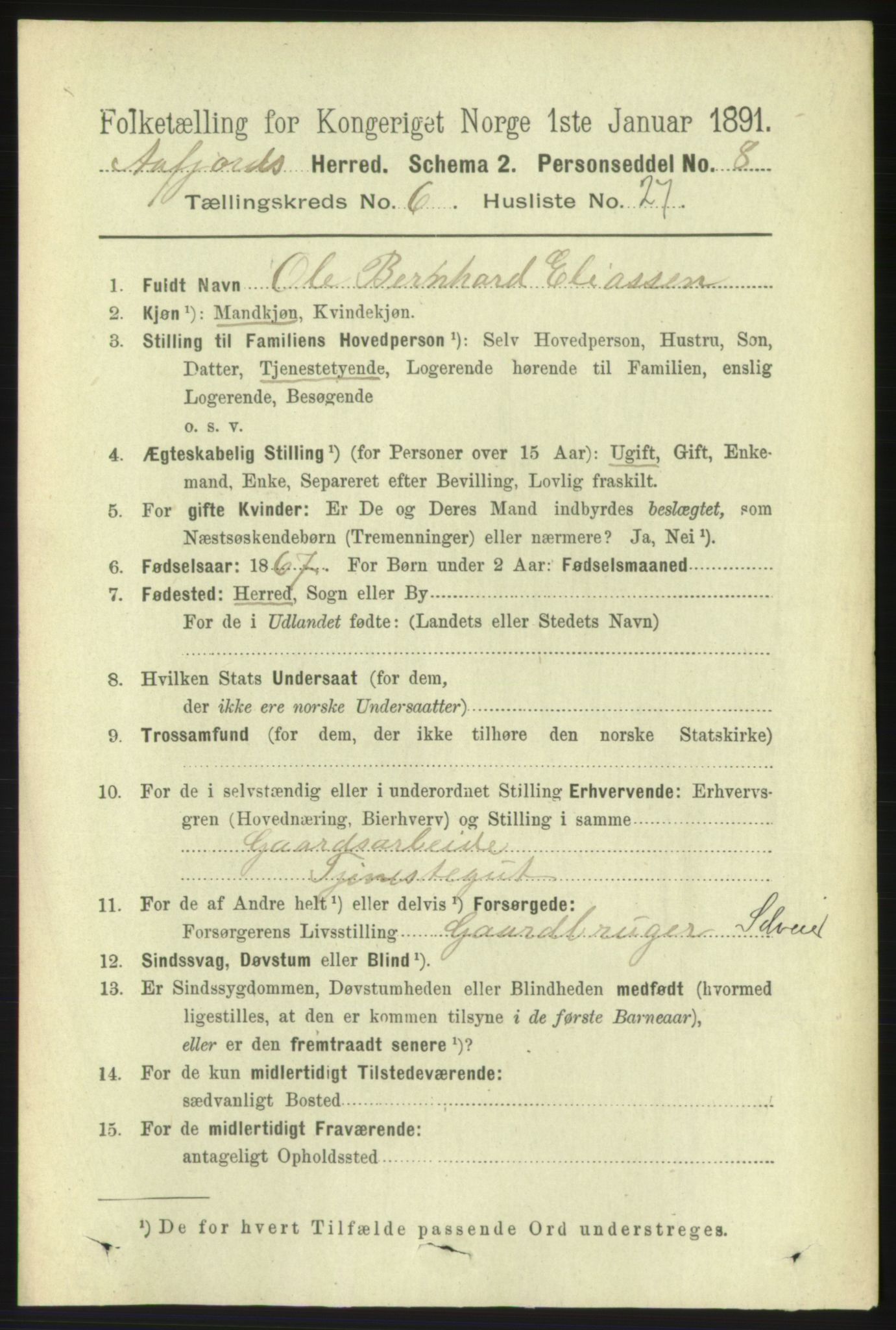 RA, 1891 census for 1630 Åfjord, 1891, p. 1644