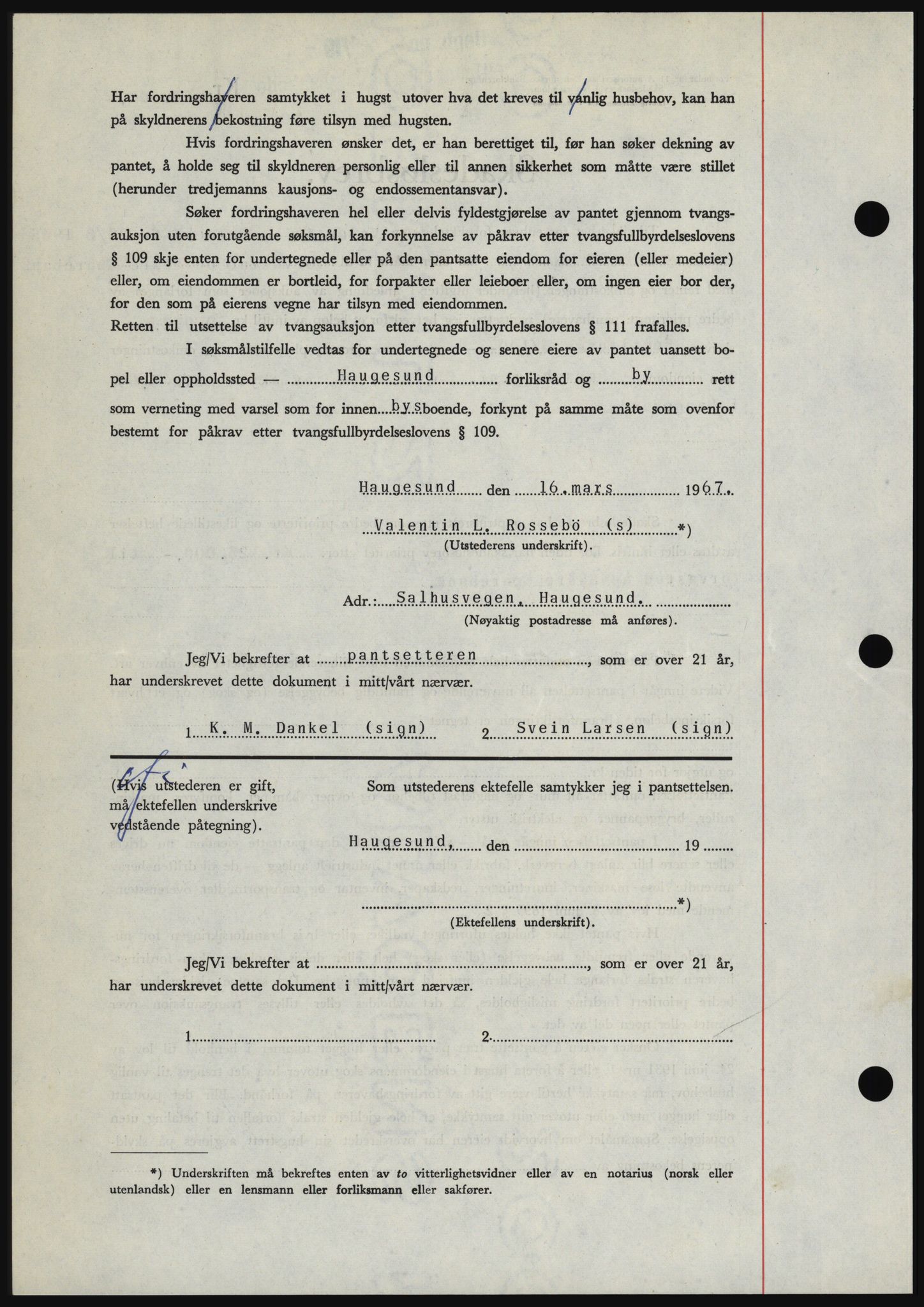 Haugesund tingrett, SAST/A-101415/01/II/IIC/L0056: Mortgage book no. B 56, 1966-1967, Diary no: : 742/1967