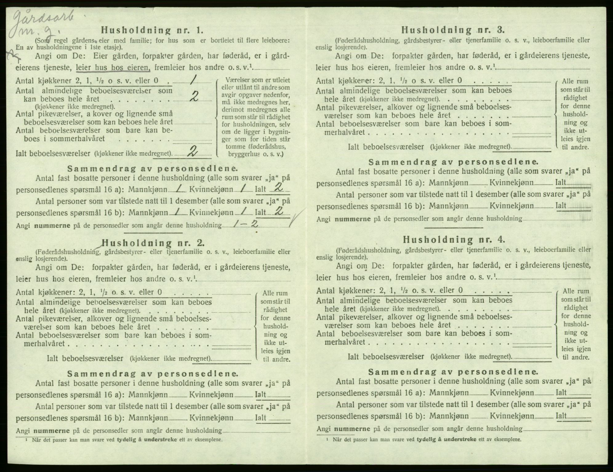 SAB, 1920 census for Kinsarvik, 1920, p. 145