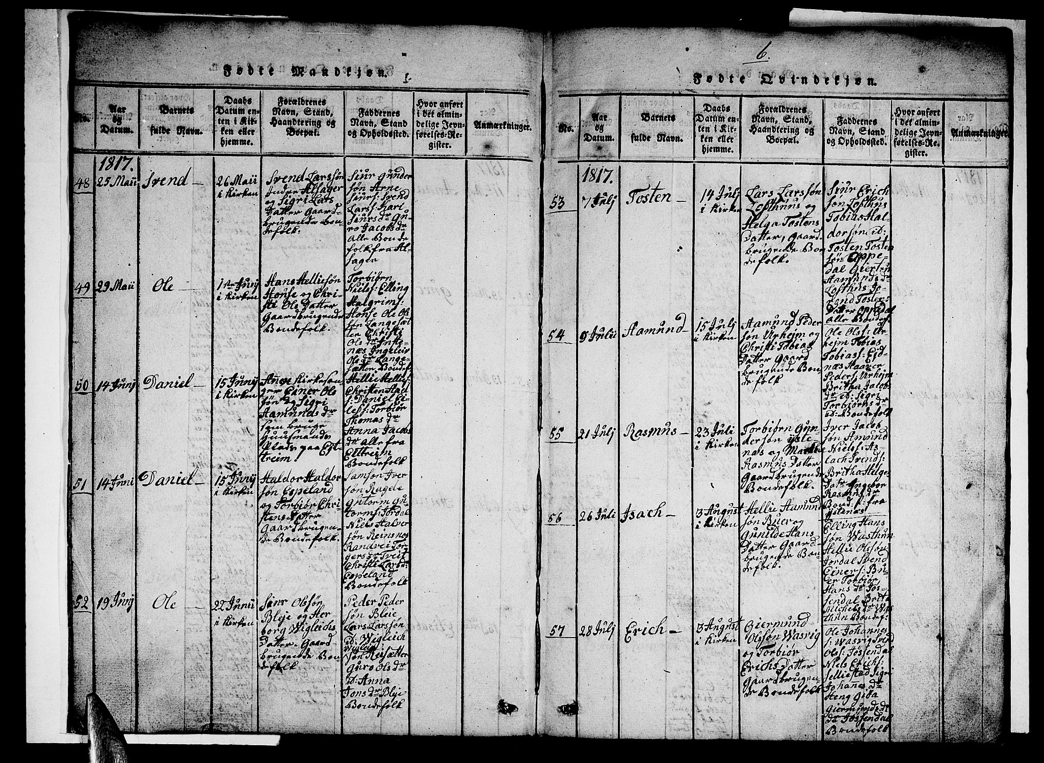 Ullensvang sokneprestembete, AV/SAB-A-78701/H/Hab: Parish register (copy) no. A 3, 1817-1825, p. 6