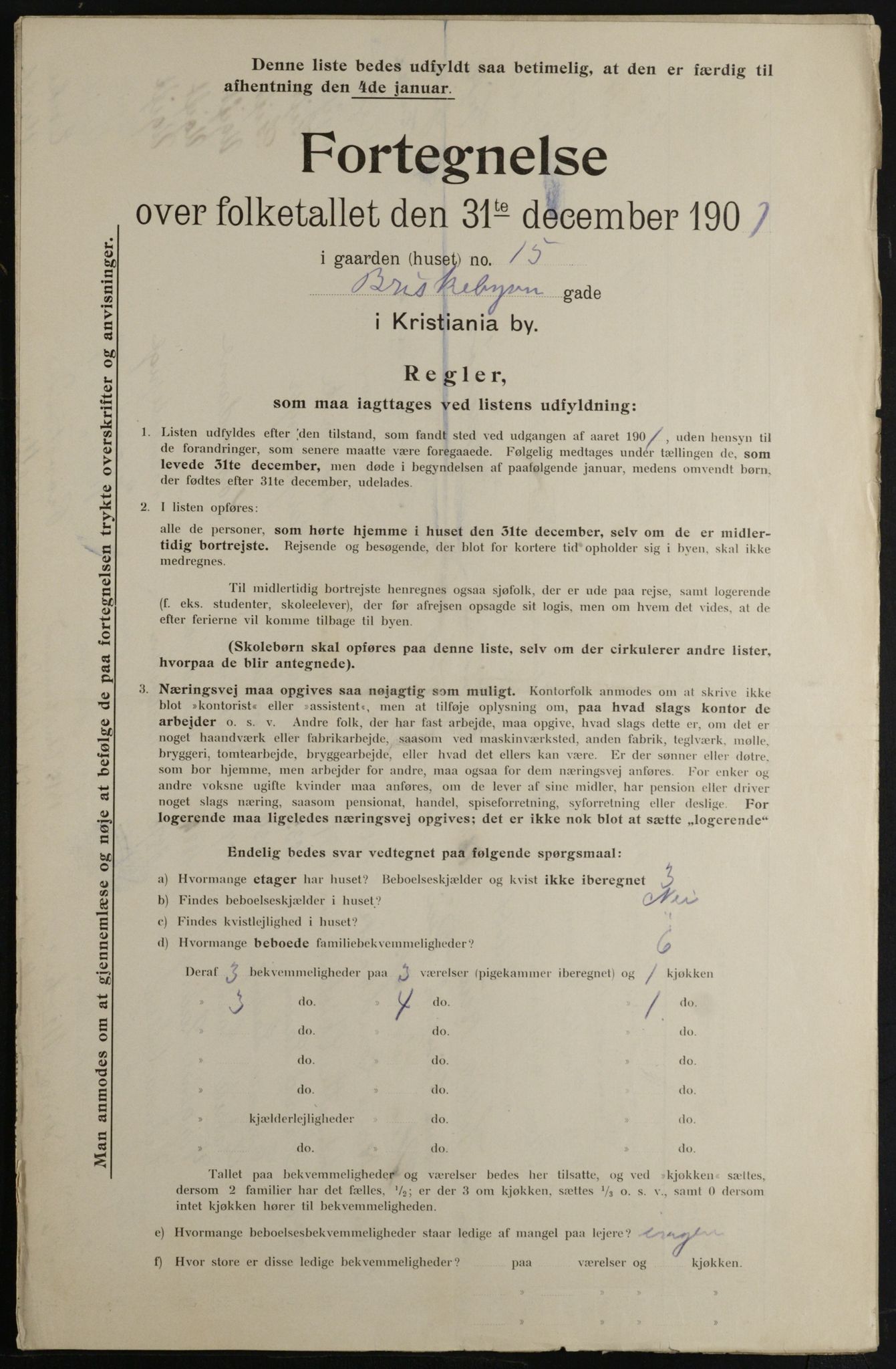 OBA, Municipal Census 1901 for Kristiania, 1901, p. 1537