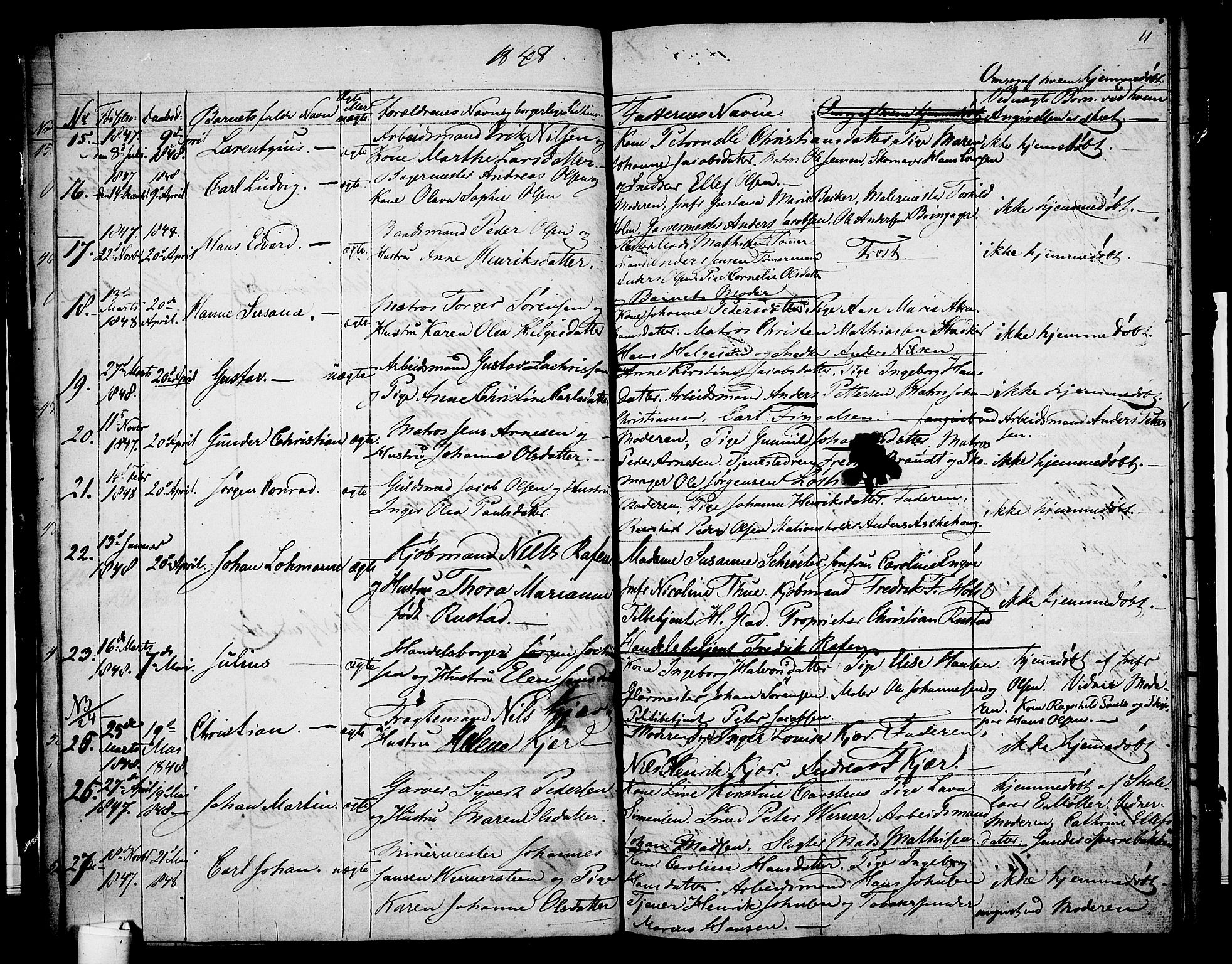 Holmestrand kirkebøker, AV/SAKO-A-346/G/Ga/L0002: Parish register (copy) no. 2, 1846-1849, p. 11