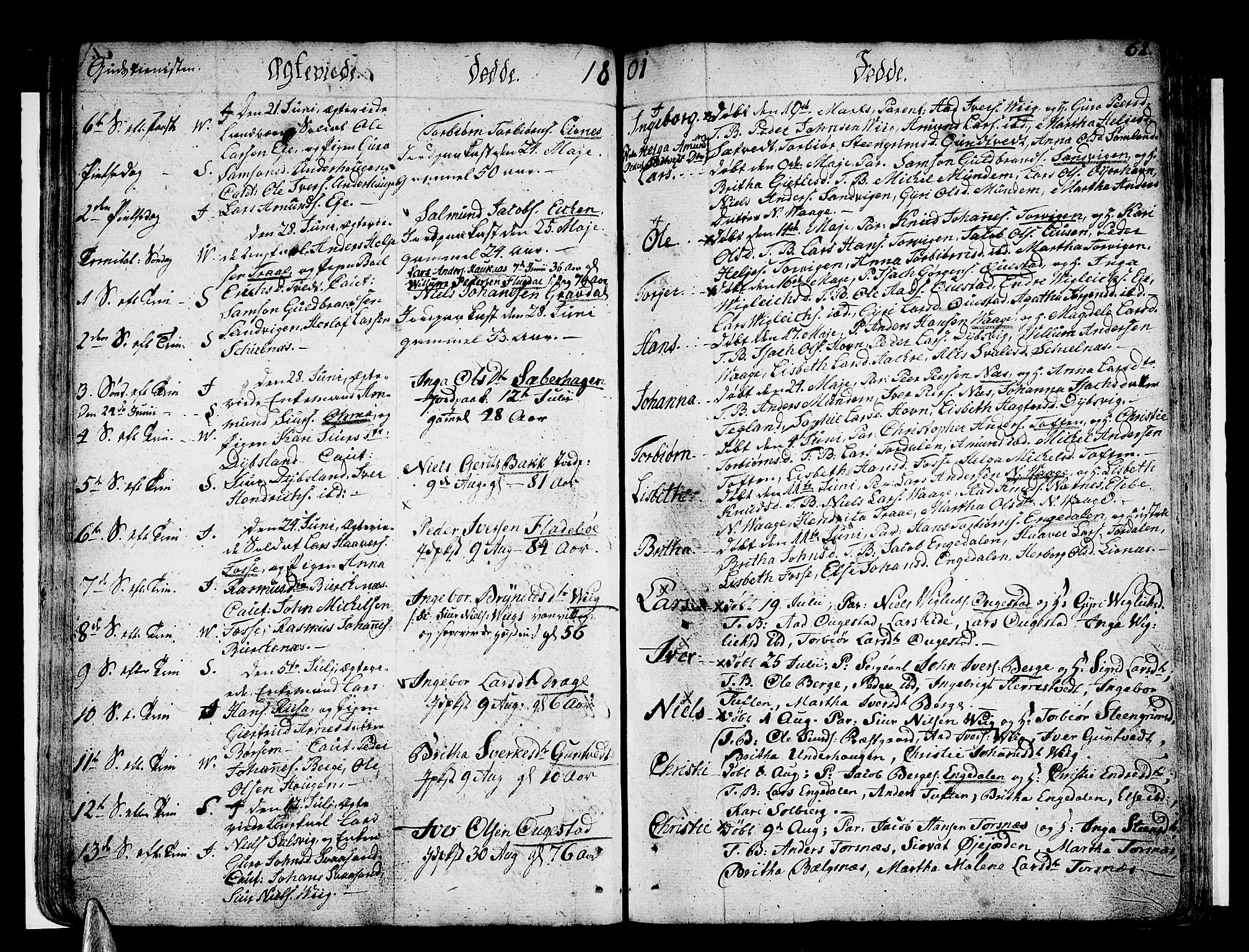 Strandebarm sokneprestembete, SAB/A-78401/H/Haa: Parish register (official) no. A 4, 1788-1817, p. 62