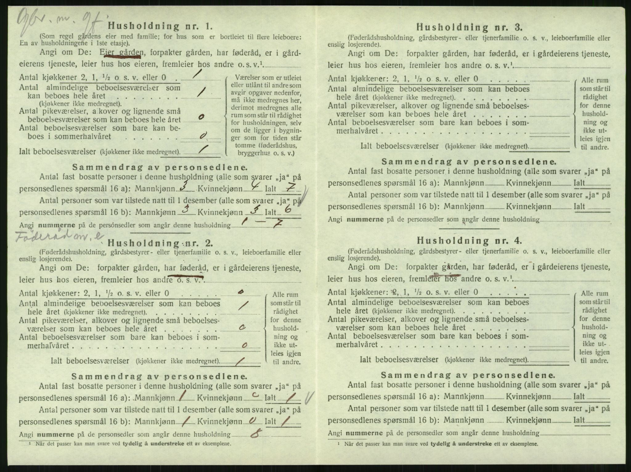 SAT, 1920 census for Hattfjelldal, 1920, p. 239