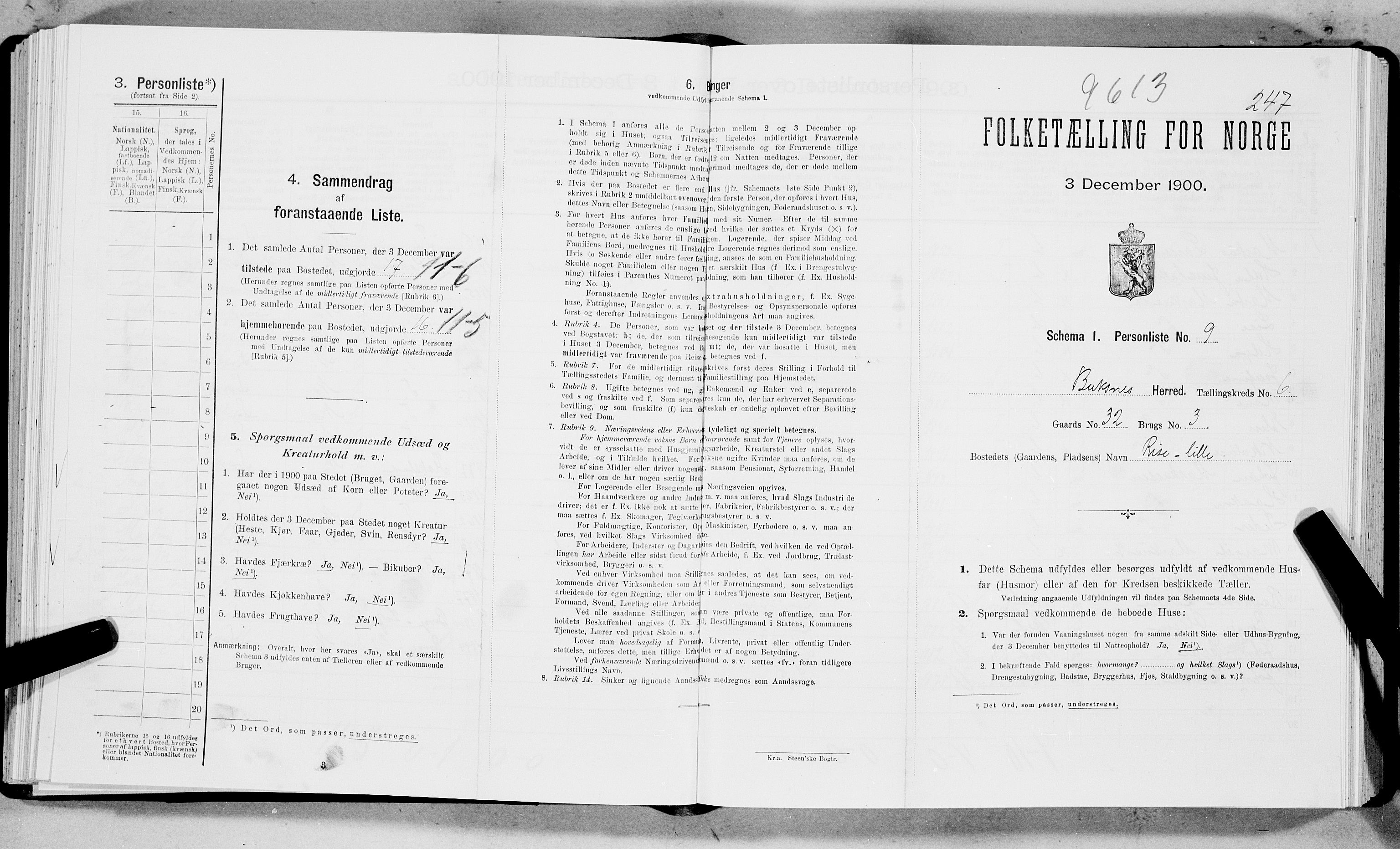 SAT, 1900 census for Buksnes, 1900, p. 715