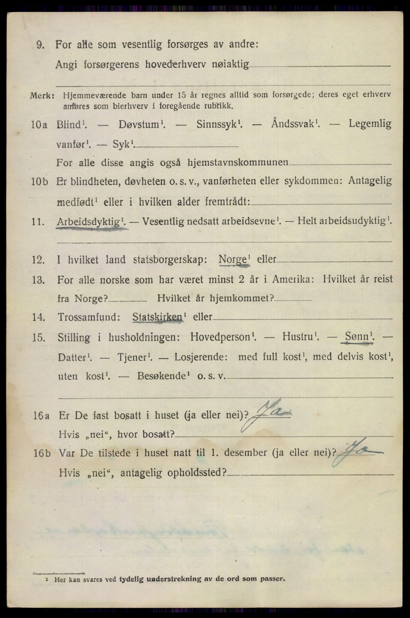 SAKO, 1920 census for Bamble, 1920, p. 9146