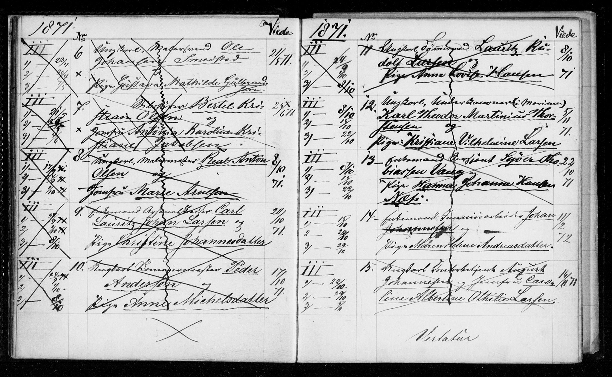 Garnisonsmenigheten Kirkebøker, AV/SAO-A-10846/H/Hb/L0001: Banns register no. II 1, 1865-1911