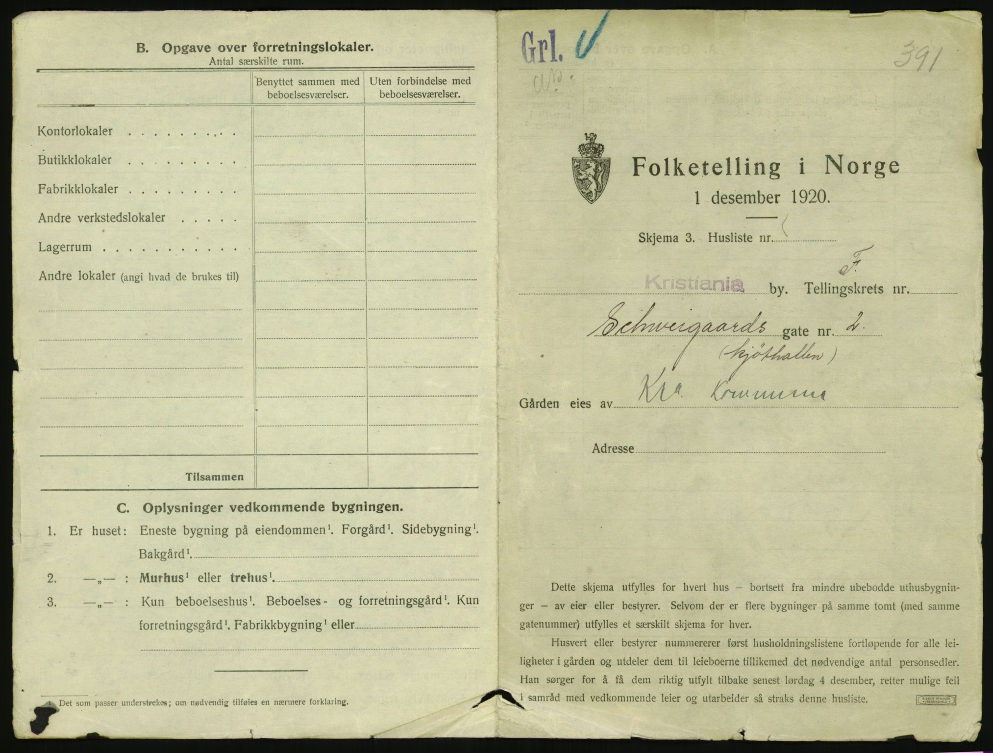 SAO, 1920 census for Kristiania, 1920, p. 90737