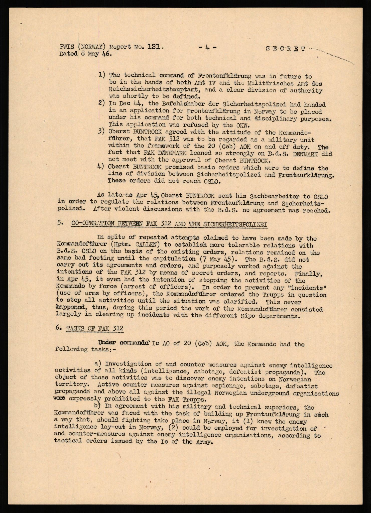 Forsvaret, Forsvarets overkommando II, AV/RA-RAFA-3915/D/Db/L0037: CI Questionaires. Tyske okkupasjonsstyrker i Norge. Tyskere., 1945-1946, p. 23