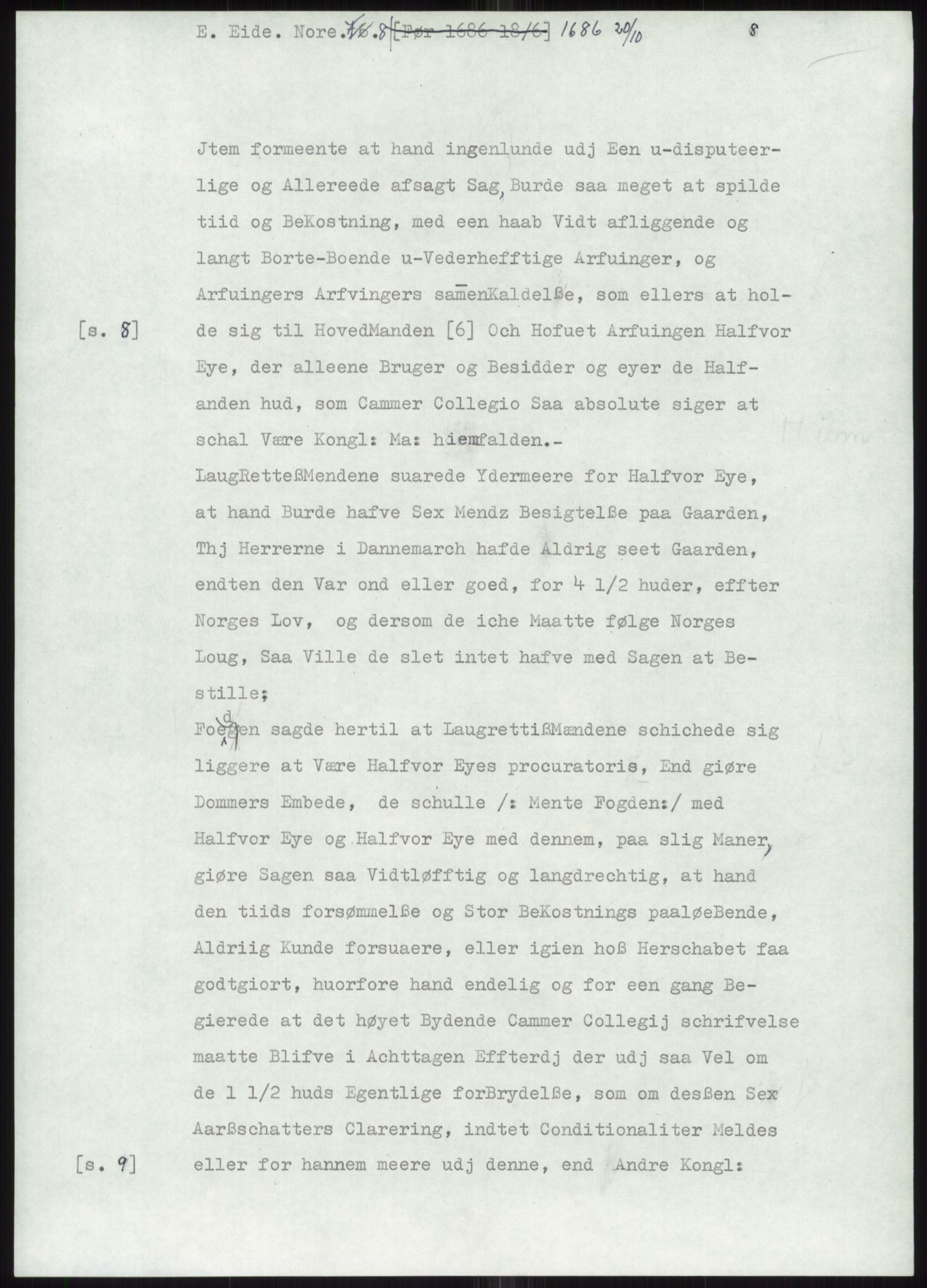 Samlinger til kildeutgivelse, Diplomavskriftsamlingen, AV/RA-EA-4053/H/Ha, p. 1695