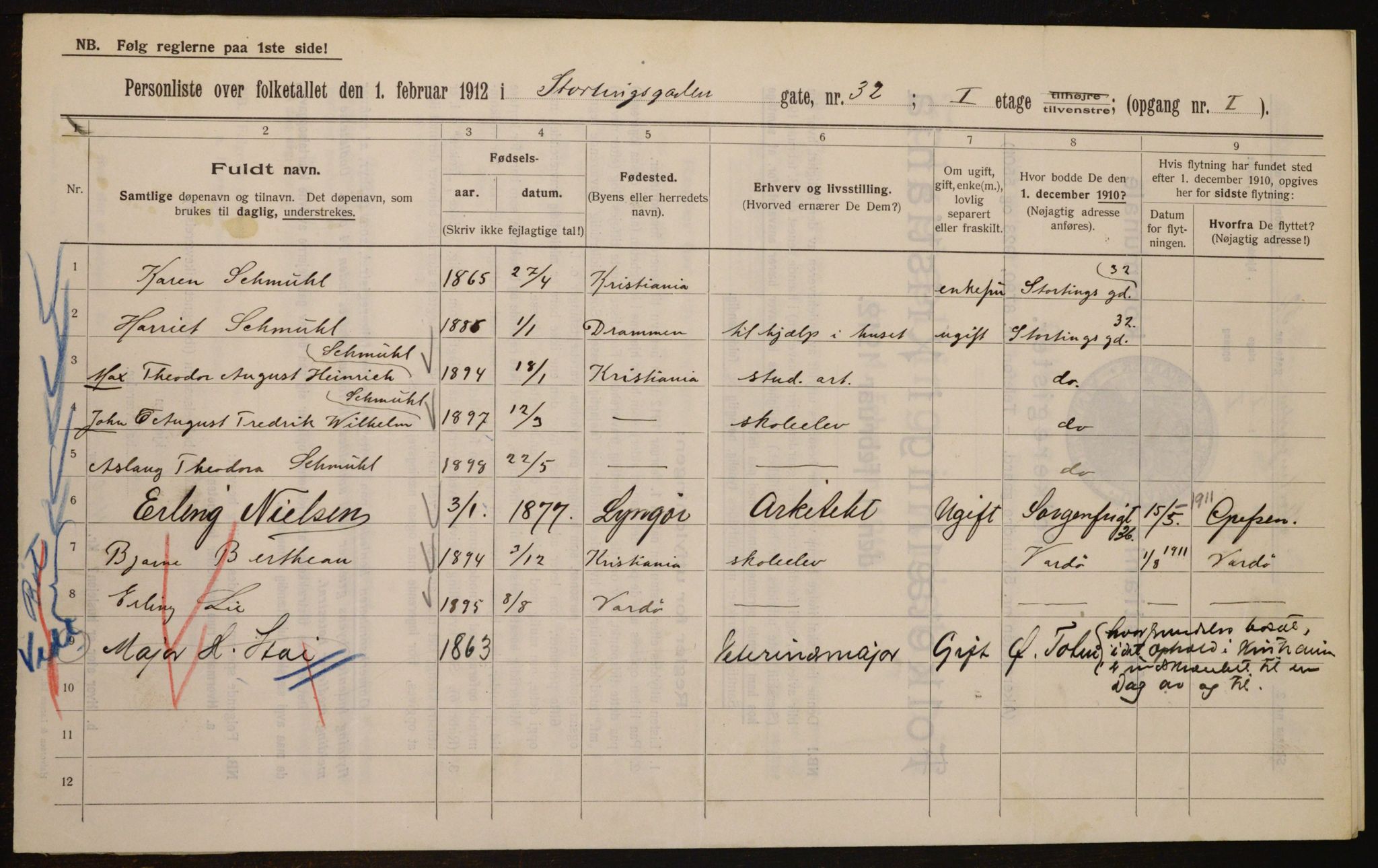 OBA, Municipal Census 1912 for Kristiania, 1912, p. 103668