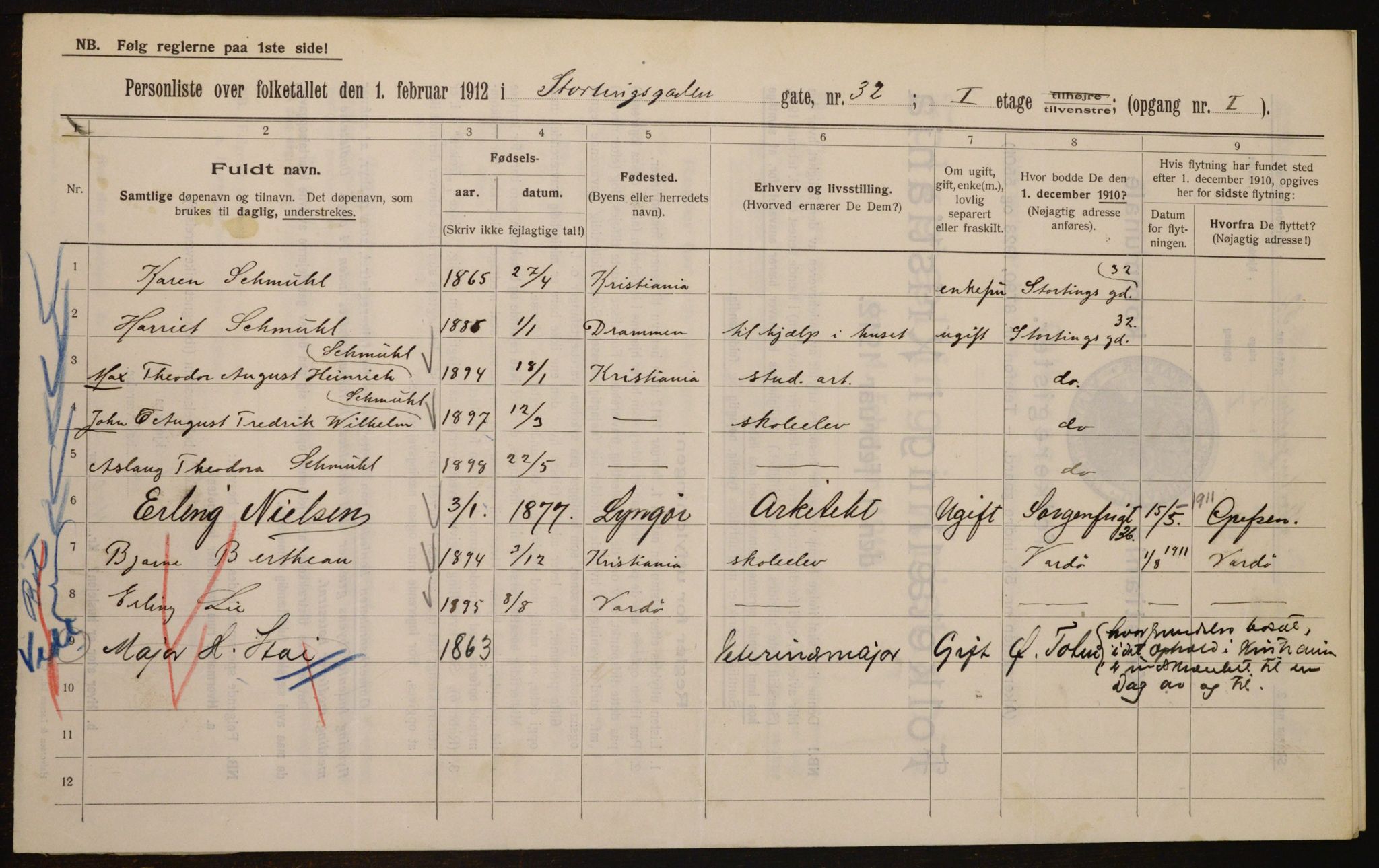 OBA, Municipal Census 1912 for Kristiania, 1912, p. 103668