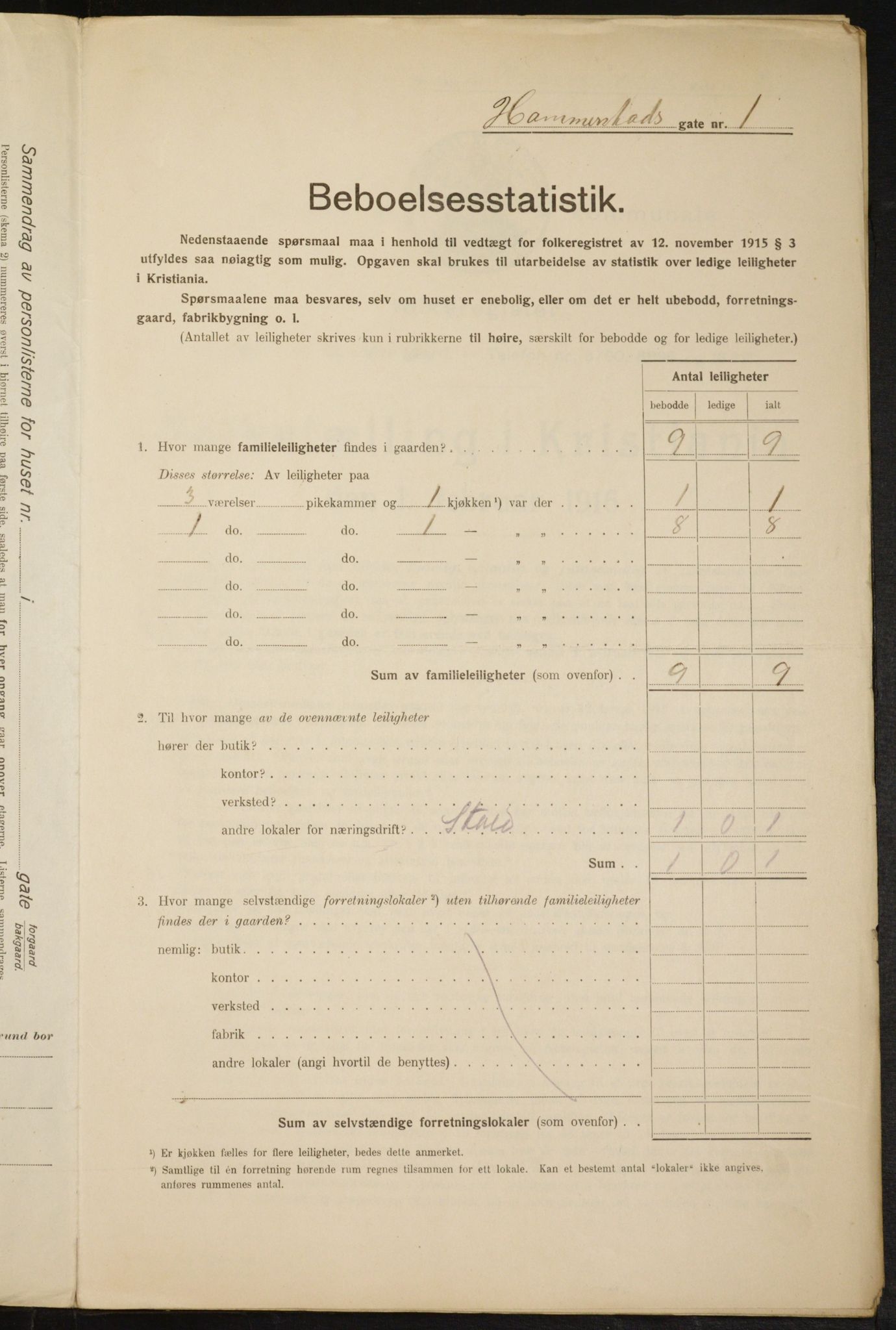 OBA, Municipal Census 1916 for Kristiania, 1916, p. 35118