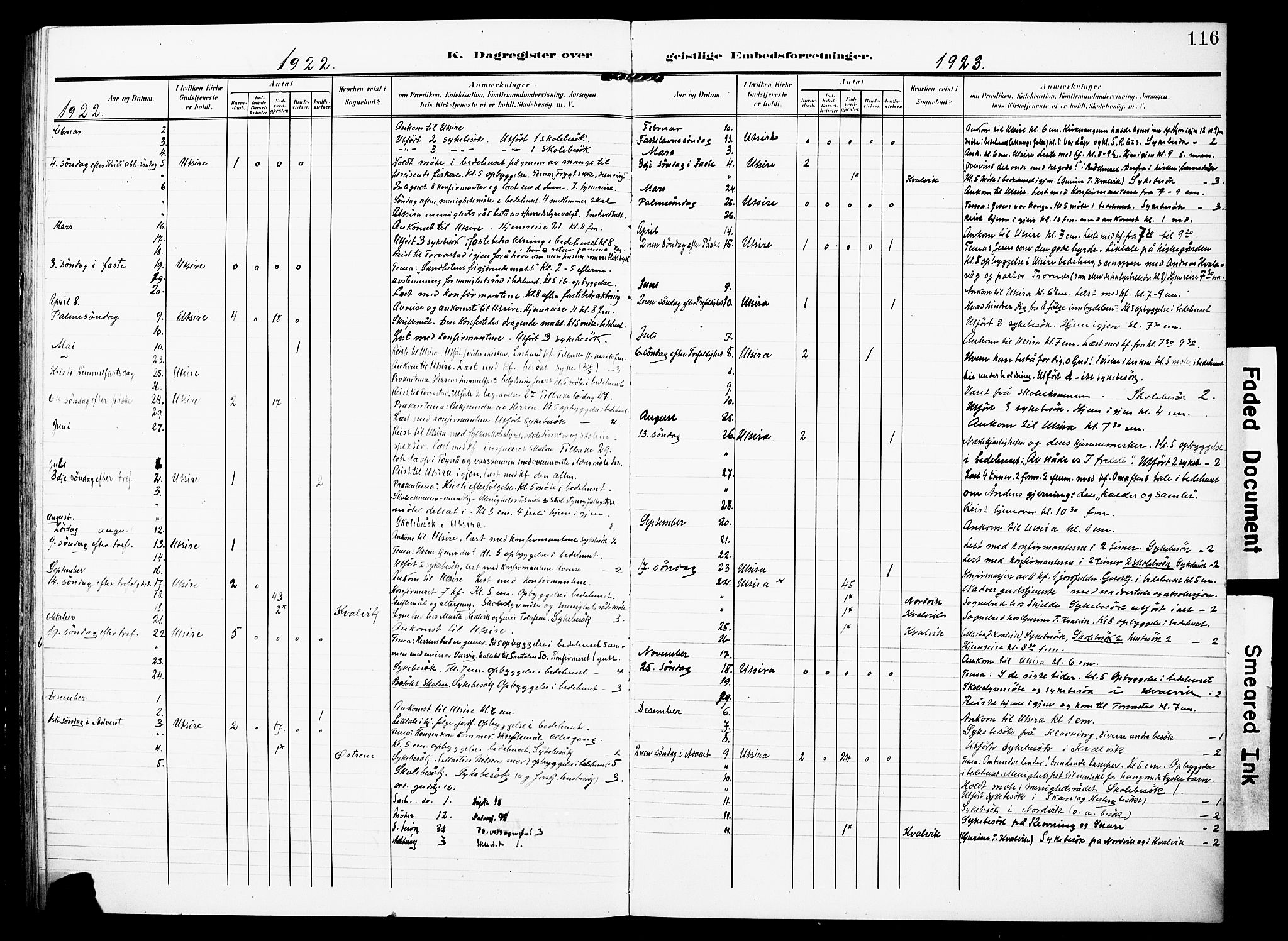 Torvastad sokneprestkontor, SAST/A -101857/H/Ha/Haa/L0018: Parish register (official) no. A 17, 1903-1925, p. 116