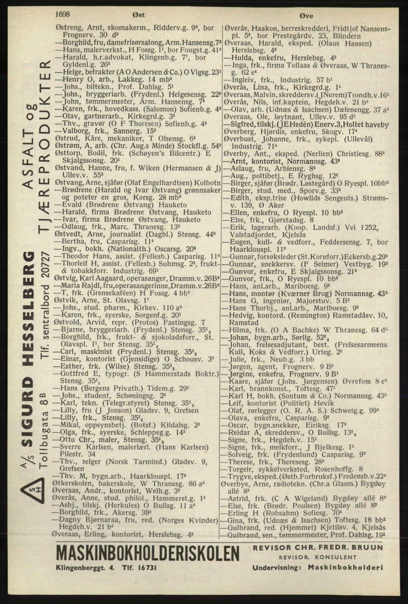 Kristiania/Oslo adressebok, PUBL/-, 1940, p. 1716