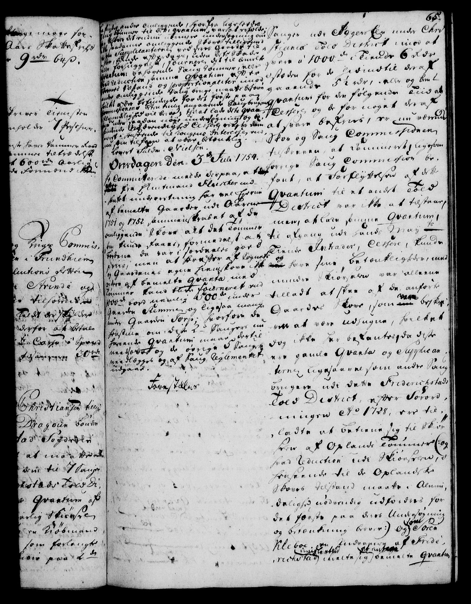Rentekammeret, Kammerkanselliet, AV/RA-EA-3111/G/Gh/Gha/L0032: Norsk ekstraktmemorialprotokoll (merket RK 53.77), 1753-1755, p. 65