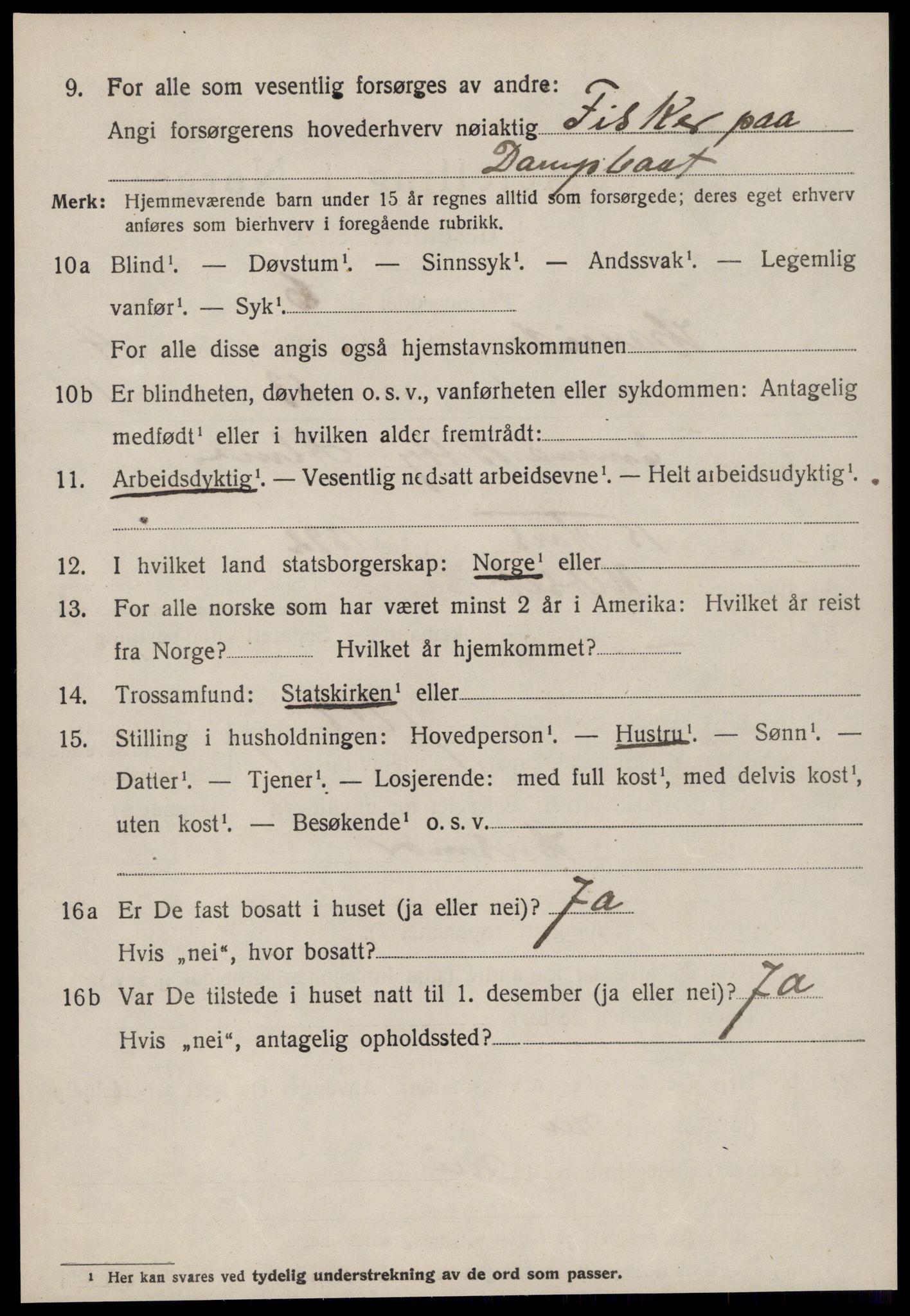 SAT, 1920 census for Hareid, 1920, p. 1698