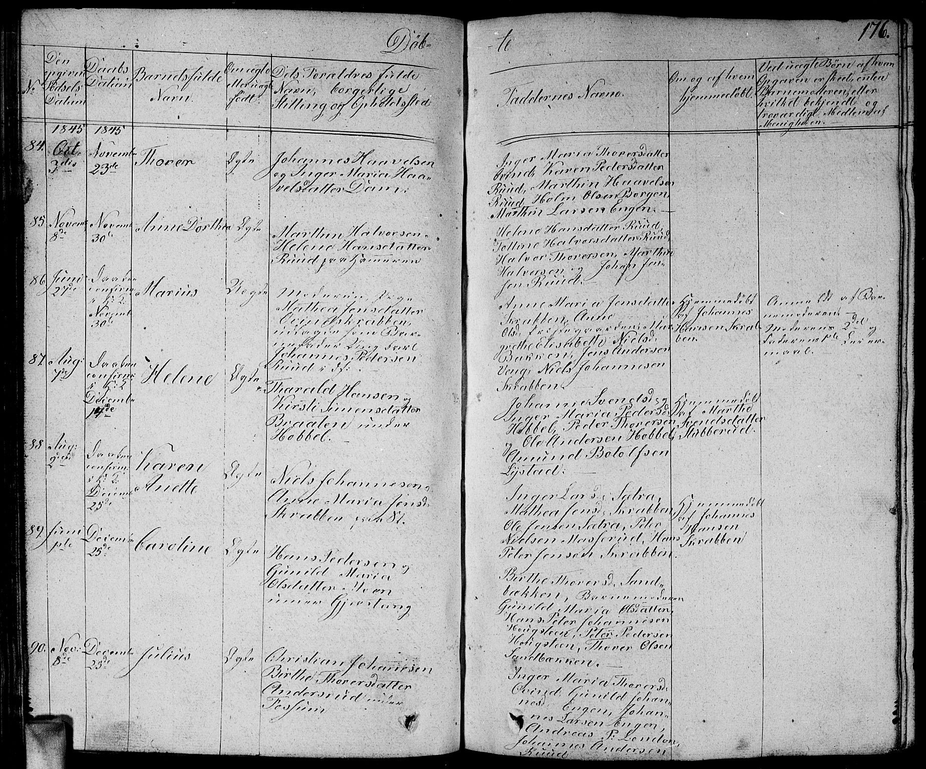 Enebakk prestekontor Kirkebøker, AV/SAO-A-10171c/G/Ga/L0003: Parish register (copy) no. I 3, 1833-1849, p. 176