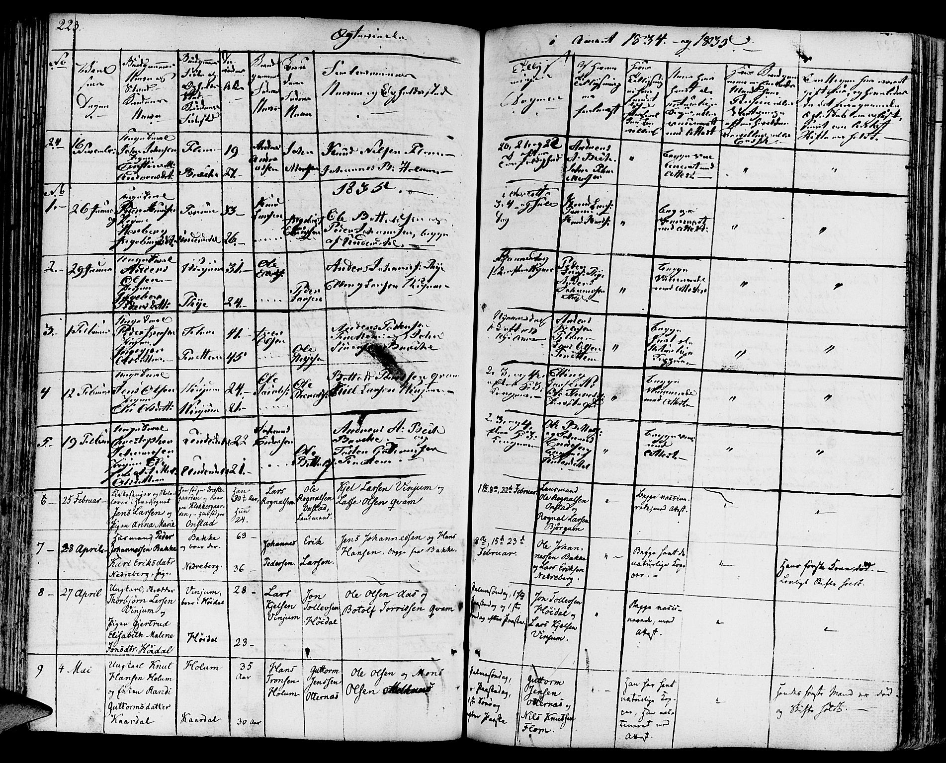 Aurland sokneprestembete, SAB/A-99937/H/Ha/Haa/L0006: Parish register (official) no. A 6, 1821-1859, p. 223