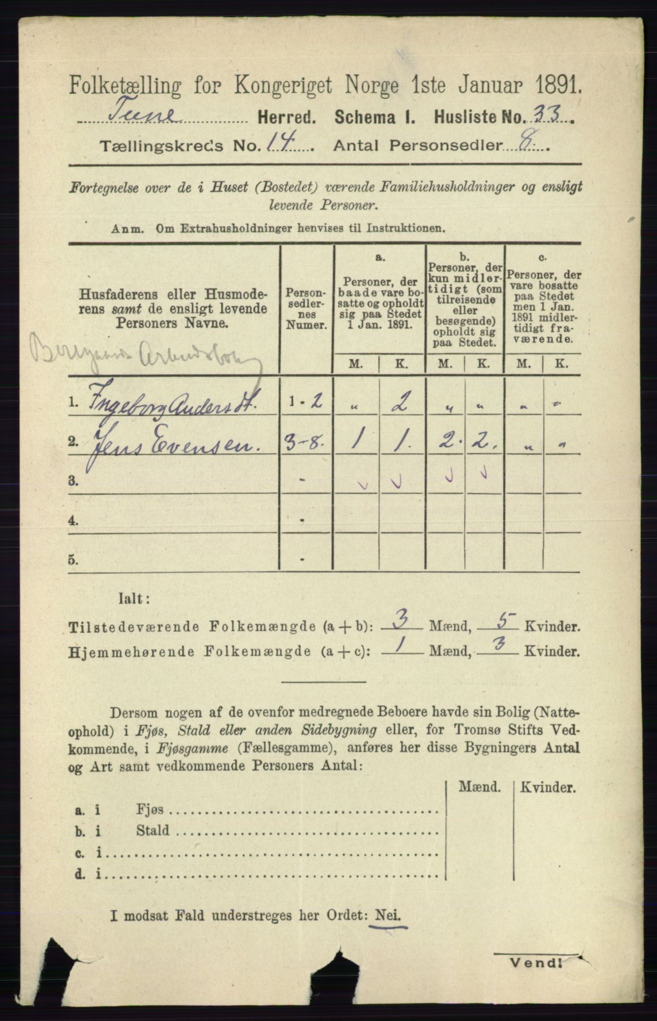 RA, 1891 census for 0130 Tune, 1891, p. 7920