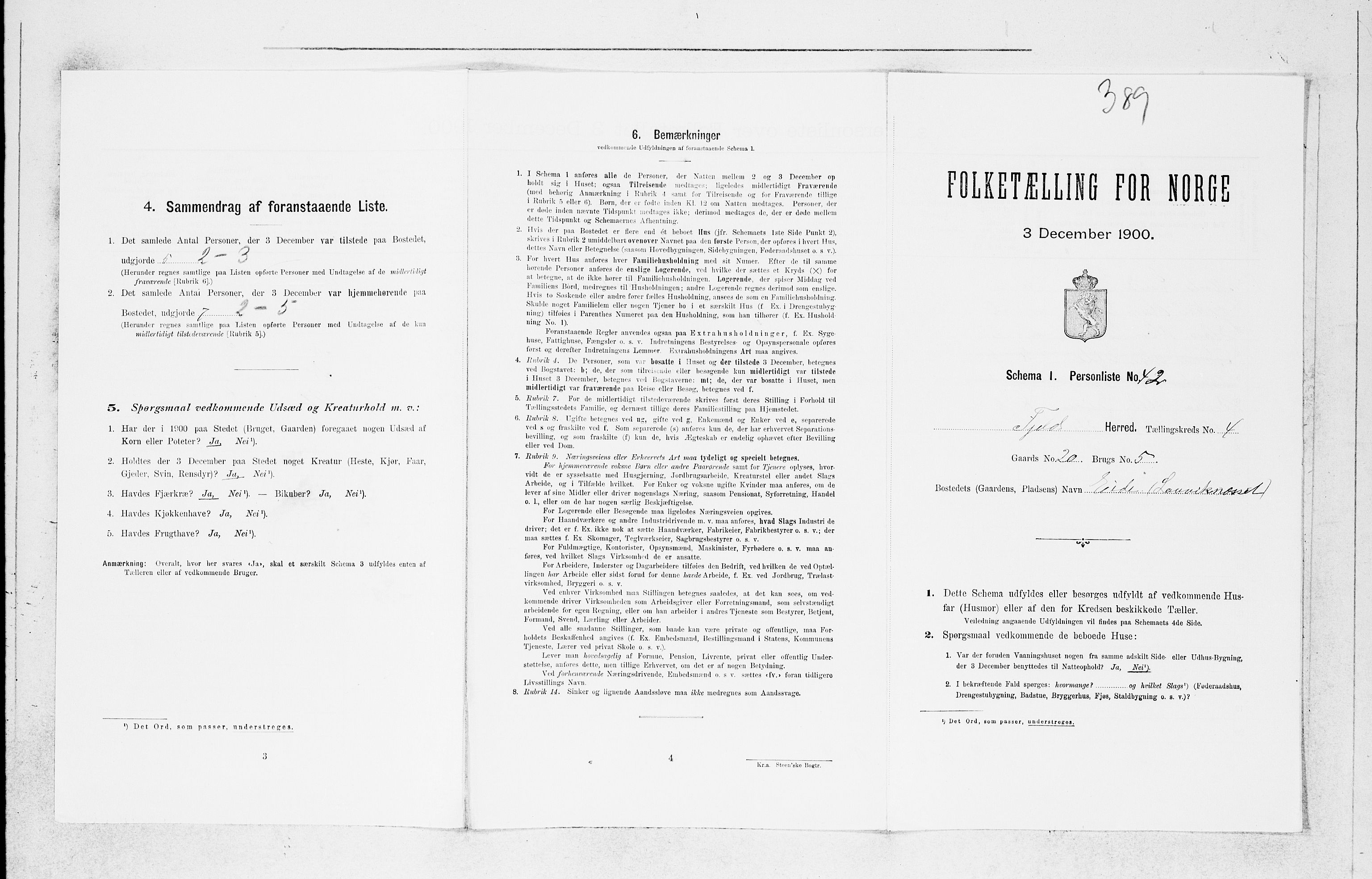 SAB, 1900 census for Fjell, 1900, p. 518