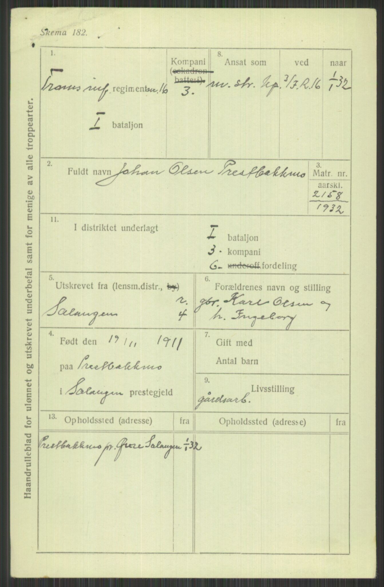 Forsvaret, Troms infanteriregiment nr. 16, AV/RA-RAFA-3146/P/Pa/L0016: Rulleblad for regimentets menige mannskaper, årsklasse 1932, 1932, p. 1345