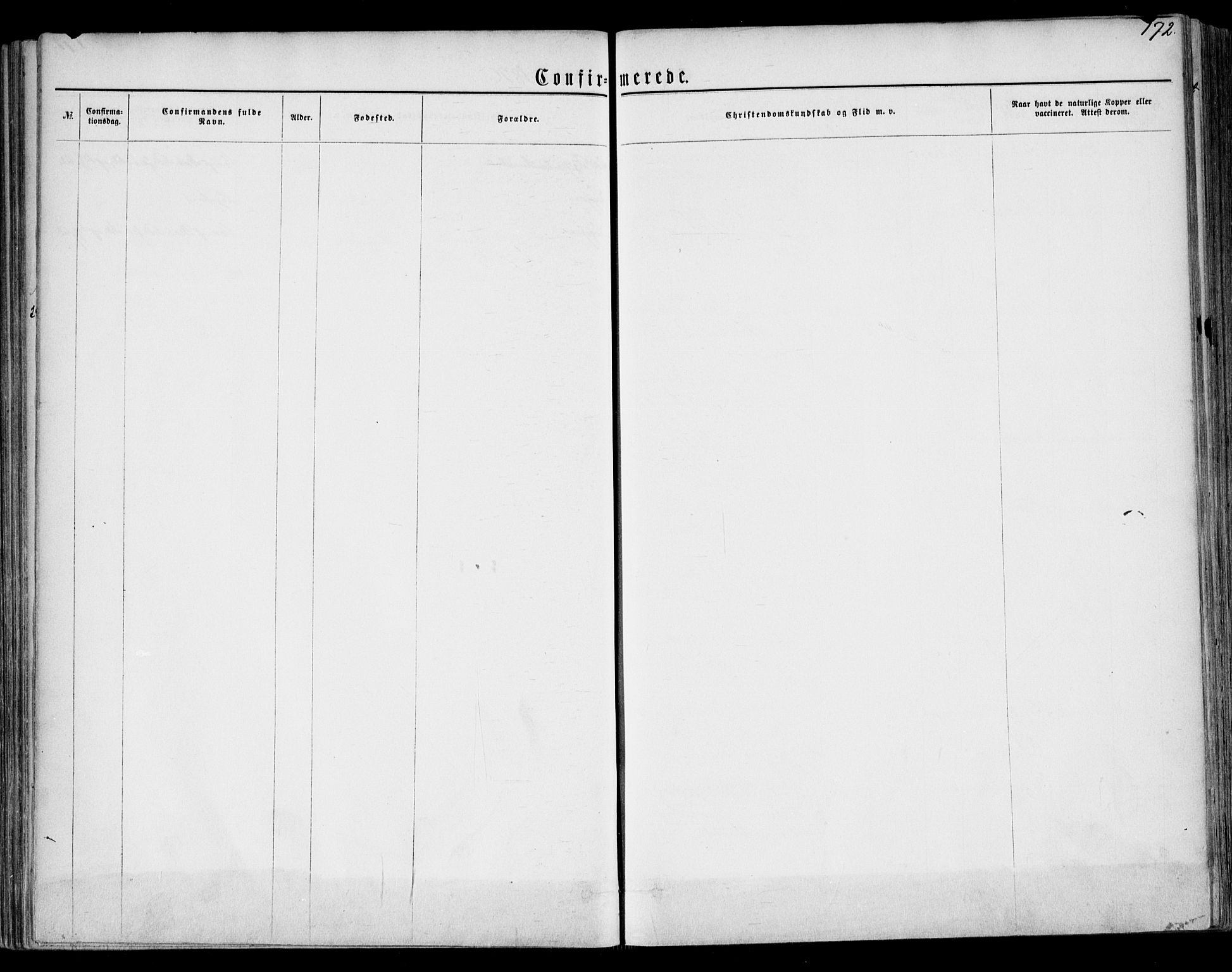 Tjølling kirkebøker, AV/SAKO-A-60/F/Fa/L0007: Parish register (official) no. 7, 1860-1876, p. 172