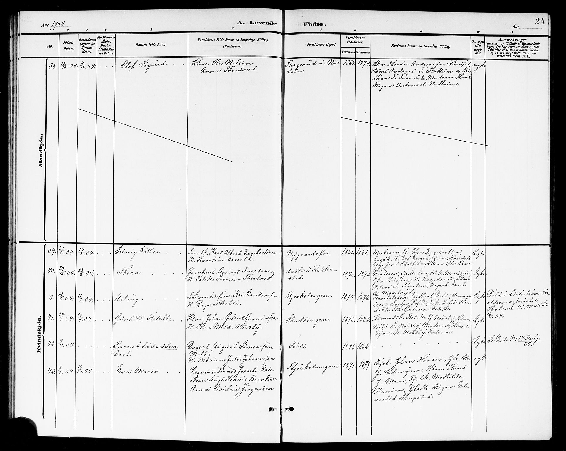 Høland prestekontor Kirkebøker, SAO/A-10346a/G/Ga/L0007: Parish register (copy) no. I 7, 1902-1914, p. 24