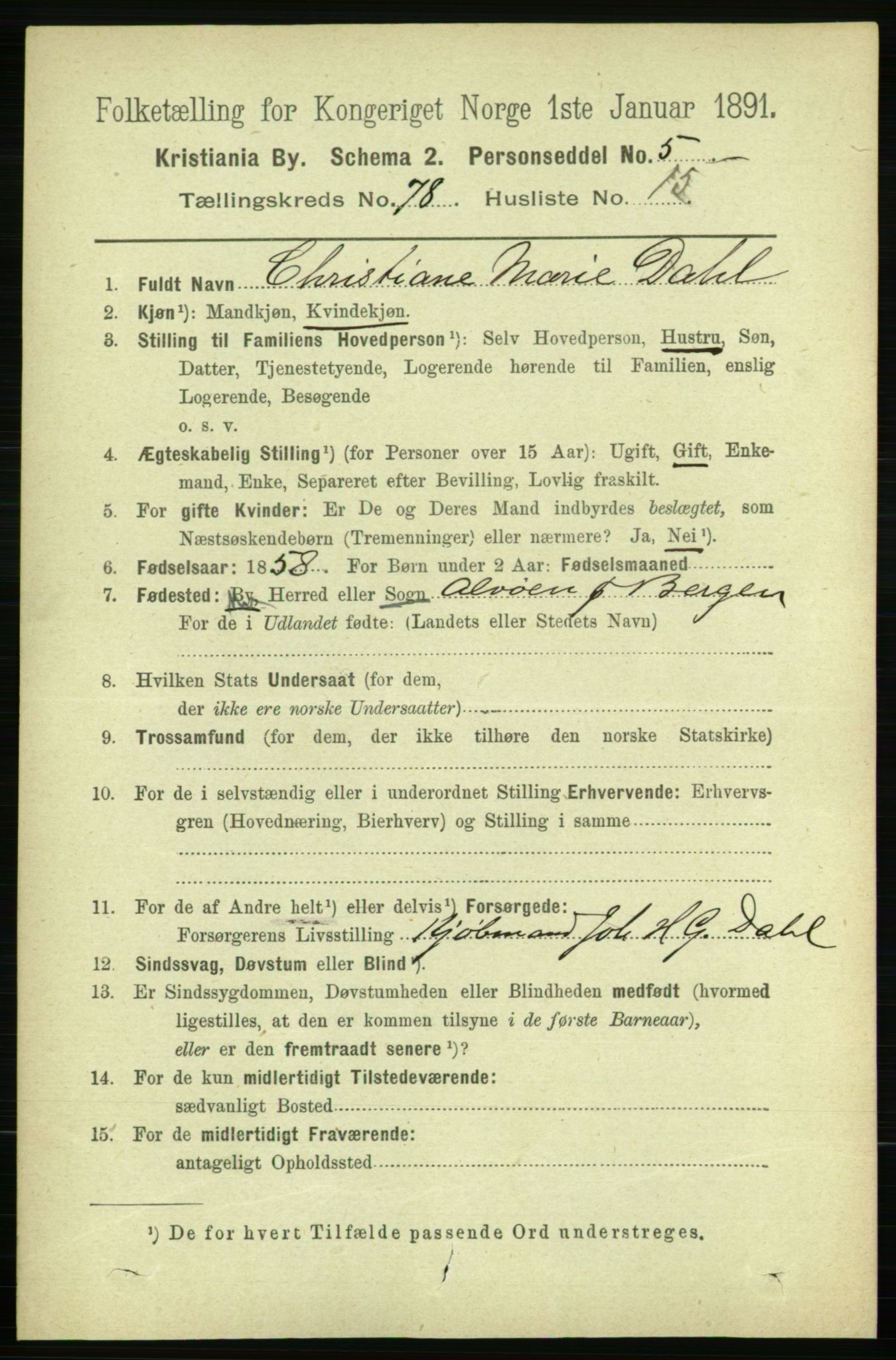 RA, 1891 census for 0301 Kristiania, 1891, p. 41063