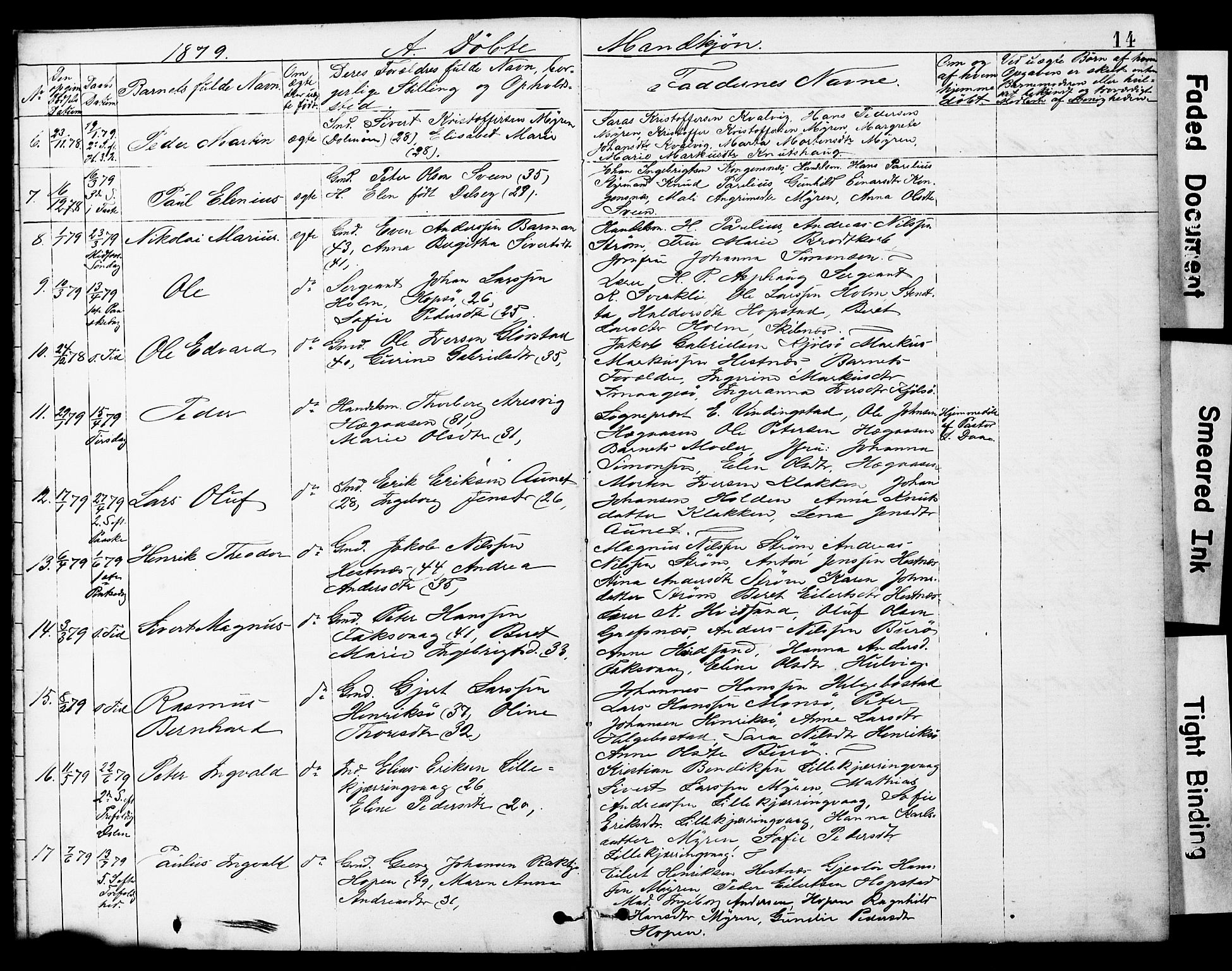 Ministerialprotokoller, klokkerbøker og fødselsregistre - Sør-Trøndelag, SAT/A-1456/634/L0541: Parish register (copy) no. 634C03, 1874-1891, p. 14