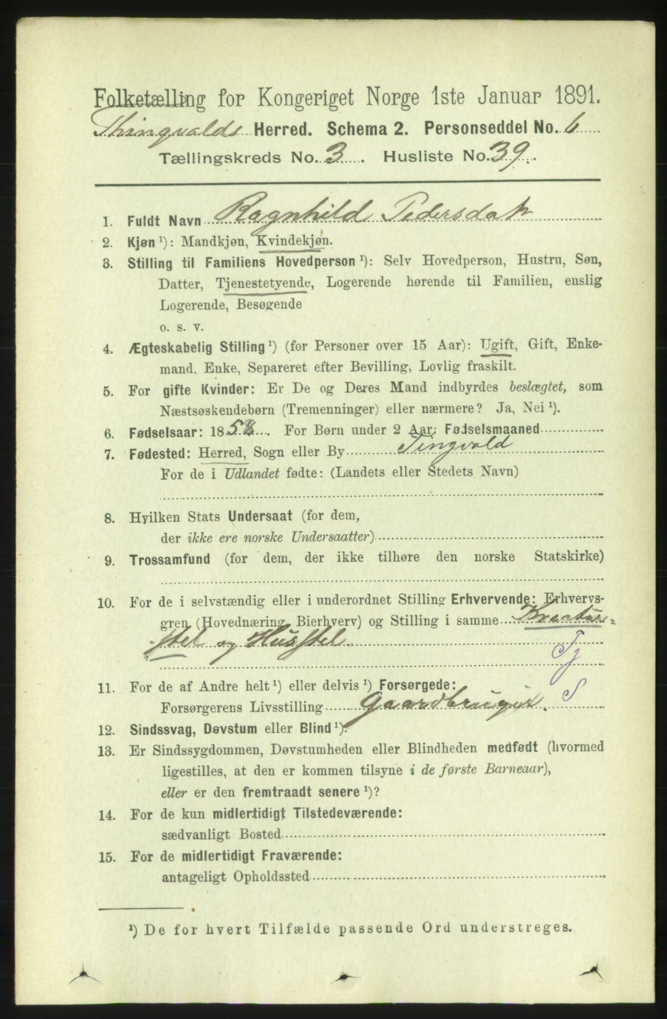 RA, 1891 census for 1560 Tingvoll, 1891, p. 1274